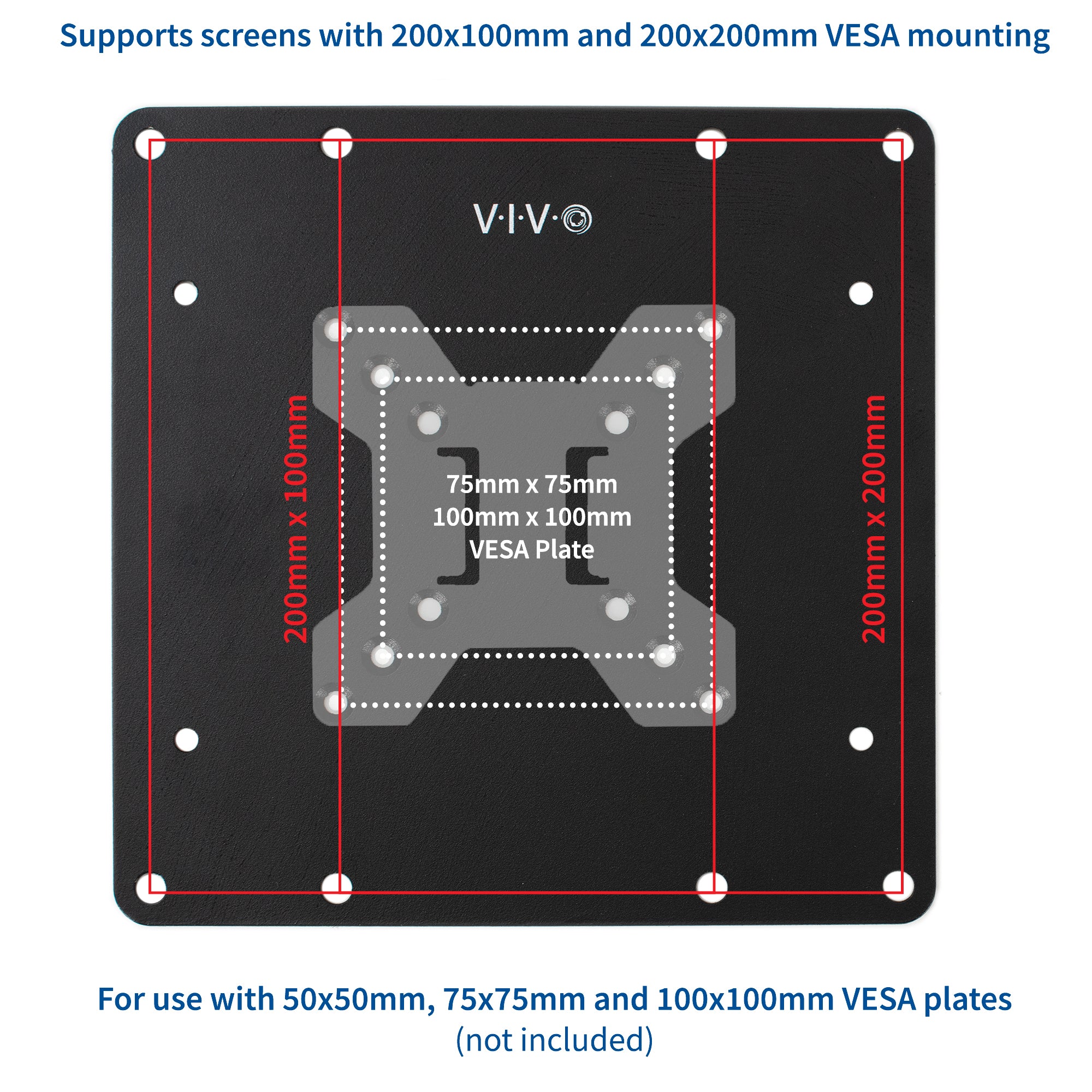 Universal VESA Monitor Mount Adapter 50x50mm to 200x200mm Bracket - Compatible with TVs, Computer Screens & Gaming Monitors for Home & Office Setup