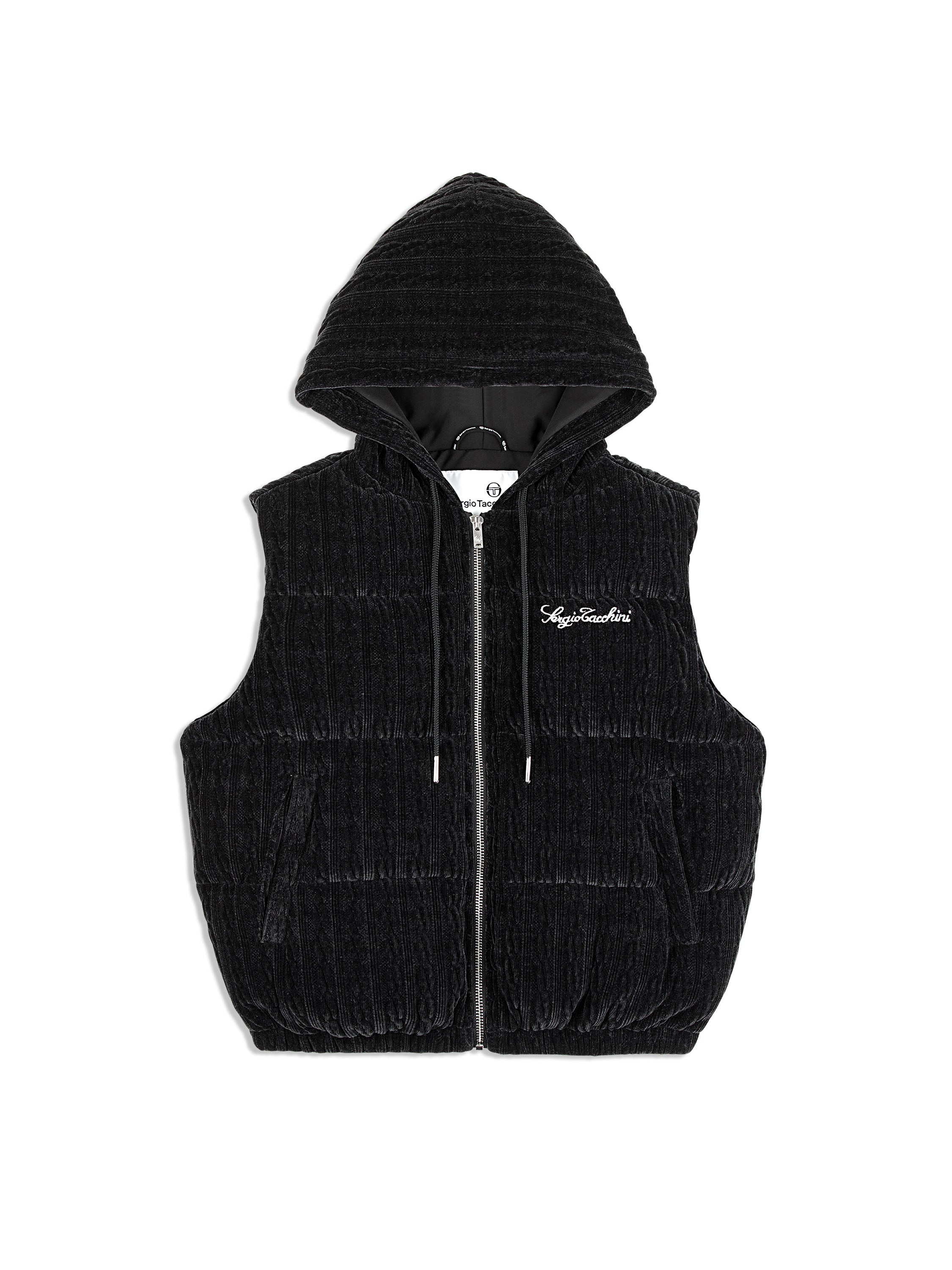 Catena Chenille Puffer Vest for Women - Black Beauty Winter Fashion | Cozy Fleece Lined Jacket for Outdoor Activities & Casual Wear