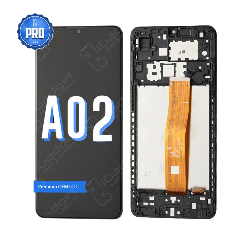 Original Samsung A02 LCD Screen and Digitizer Replacement with Middle Frame - OEM Quality | Compatible with Samsung Galaxy A02 for DIY Repairs & Screen Replacement