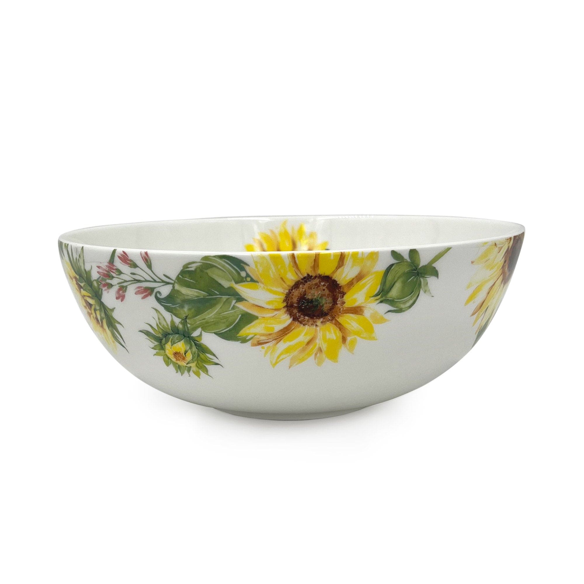 Sunflower Serving Bowl - Elegant Ceramic Salad Bowl for Home Dining, Entertaining & Kitchen Decor - Perfect for Salads, Pasta, Snacks & Centerpieces