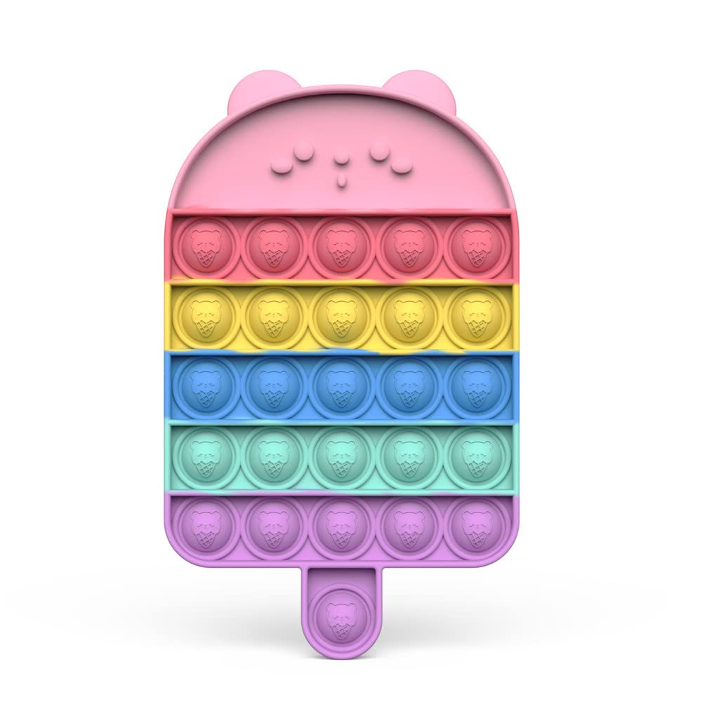 Pop Fidget Toys for Anxiety & Stress Relief - Bubble Sensory Squeeze Toys for Kids & Adults - Perfect for ADHD Focus, Classroom, Office & Travel (ICE Sucker Style)