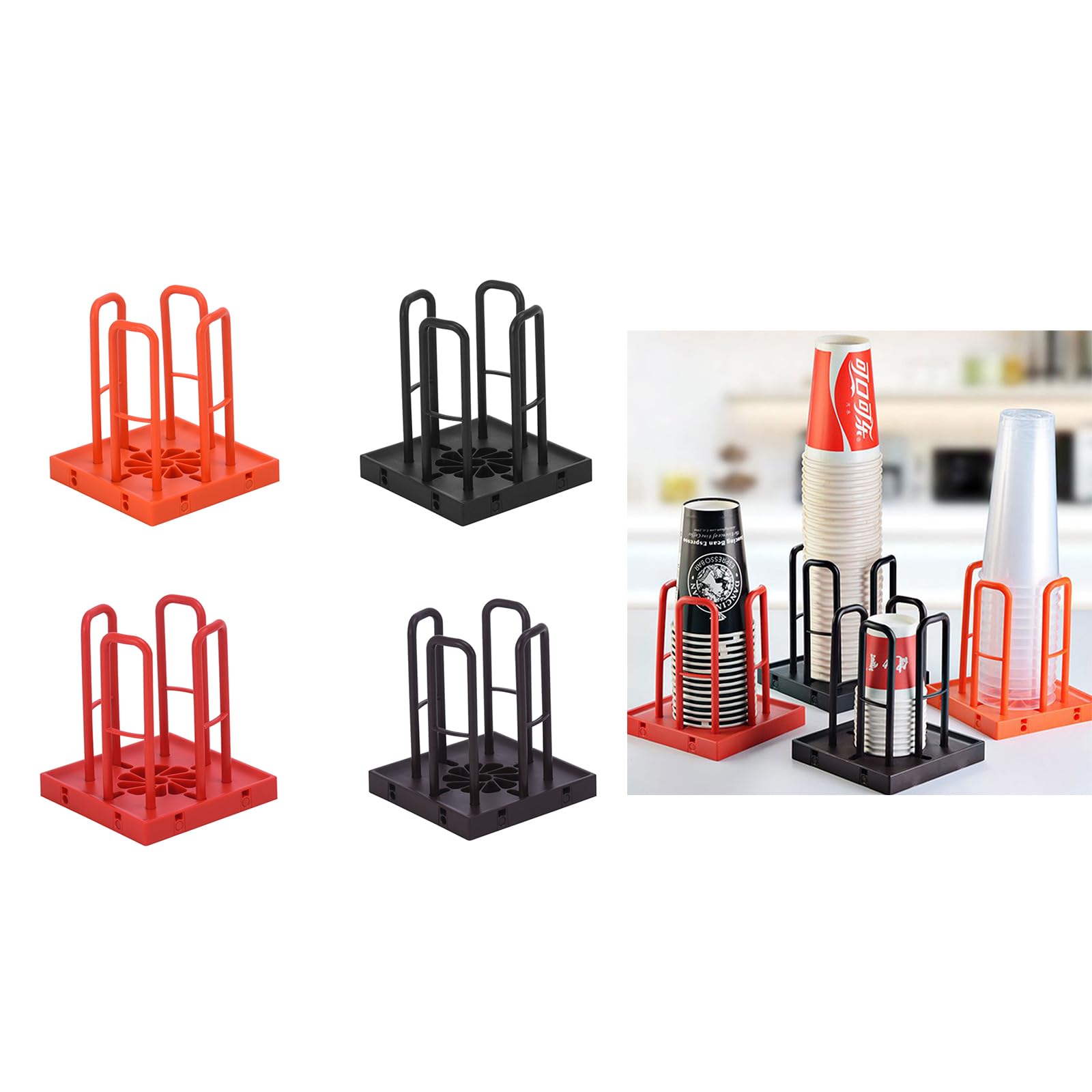 Space Saving Paper Cup Dispenser - Stackable Cup Organizer for Coffee, Tea & Office Use - Compact Cup Holder Stand for Countertops, Cafes & Restaurants
