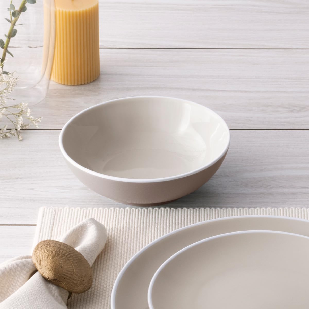 Noritake ColorTrio Clay 4-Piece Dinner Plate Set - Brown/Clay/White Coupe Style for Modern Dining | Elegant Tableware for Restaurants, Weddings & Everyday Use