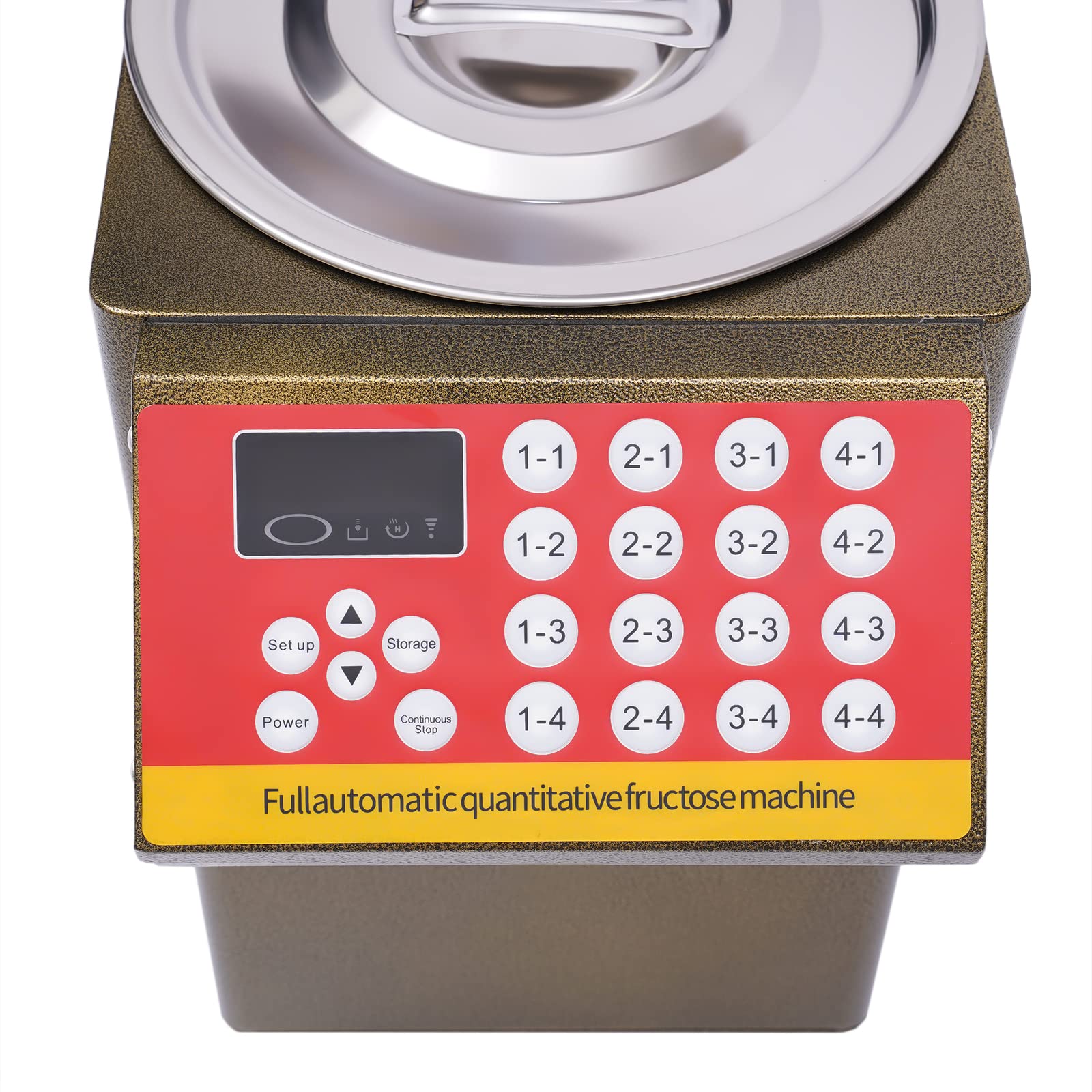 Automatic Sugar Syrup Dispenser - 8000CC Stainless Steel Fructose Dispenser with Quantitative Outlet for Coffee Shops, Bubble Tea & Dessert Making