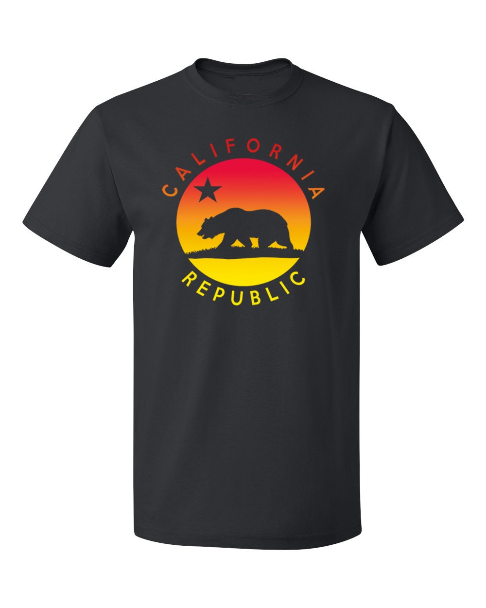 California Republic Sunset Graphic Men's T-Shirt - Soft Cotton Crew Neck Tee for Casual Wear & Street Style