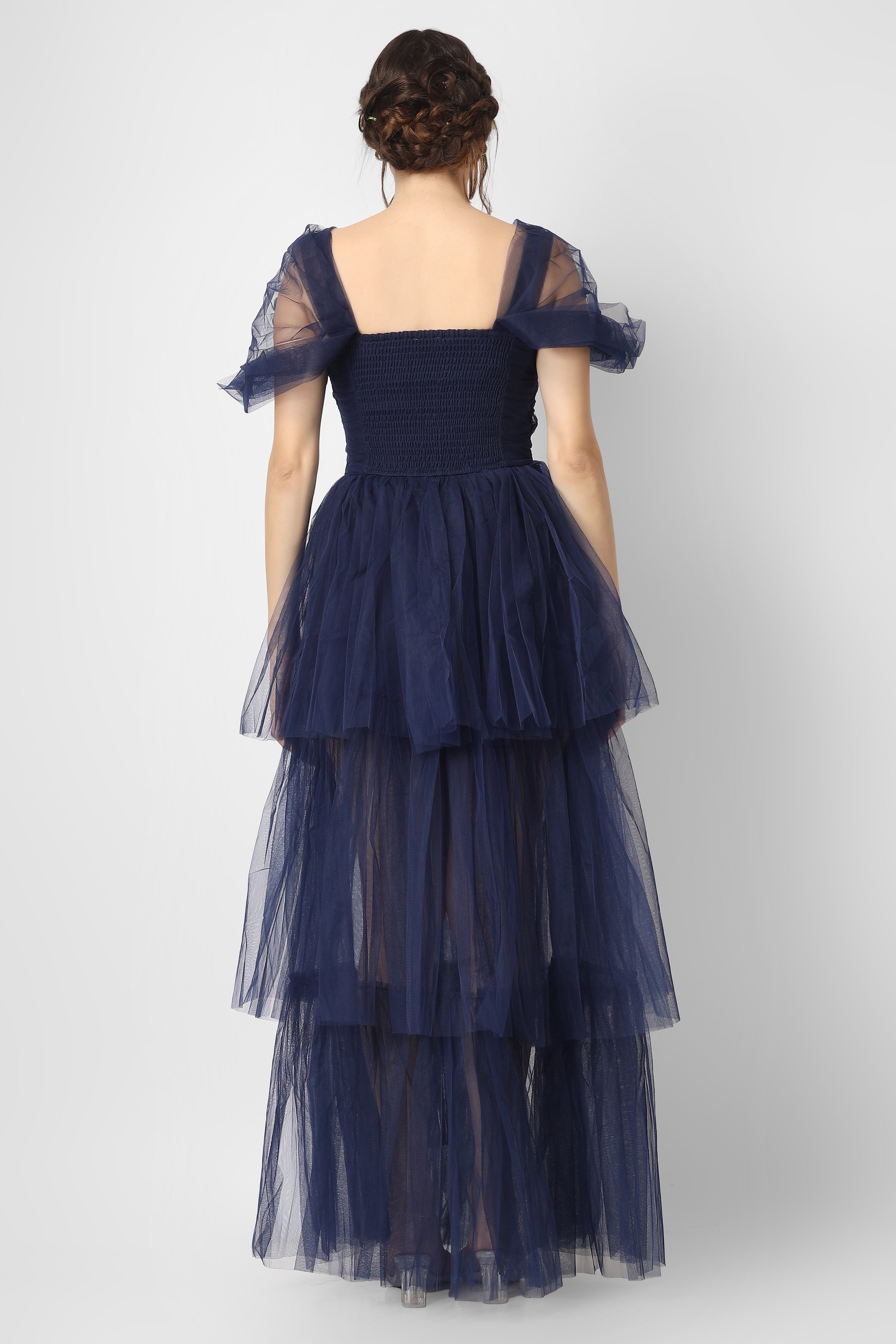 Sydney Galactic Cobalt Blue Tulle Maxi Dress for Women - Elegant Evening Gown for Prom, Wedding, Party & Special Occasions