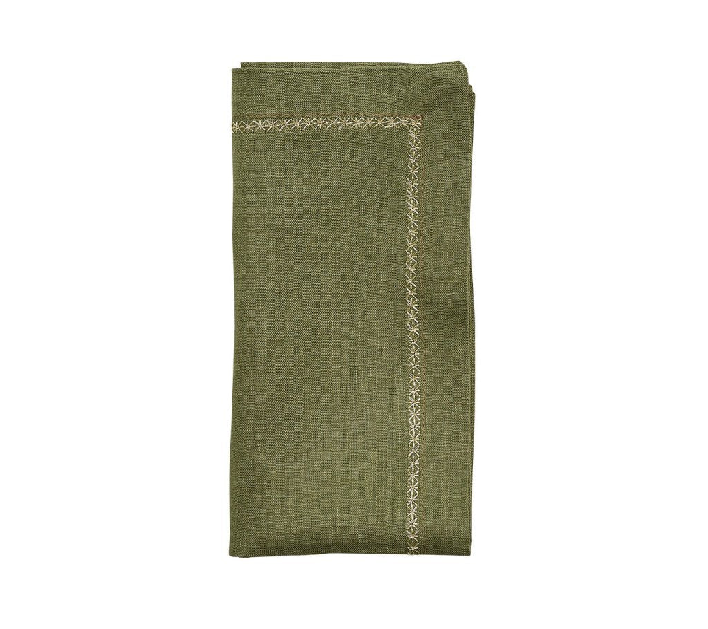 Eco-Friendly Classic Green Napkins Set of 4 - Premium Cotton Table Linens for Dinner Parties, Picnics & Home Decor