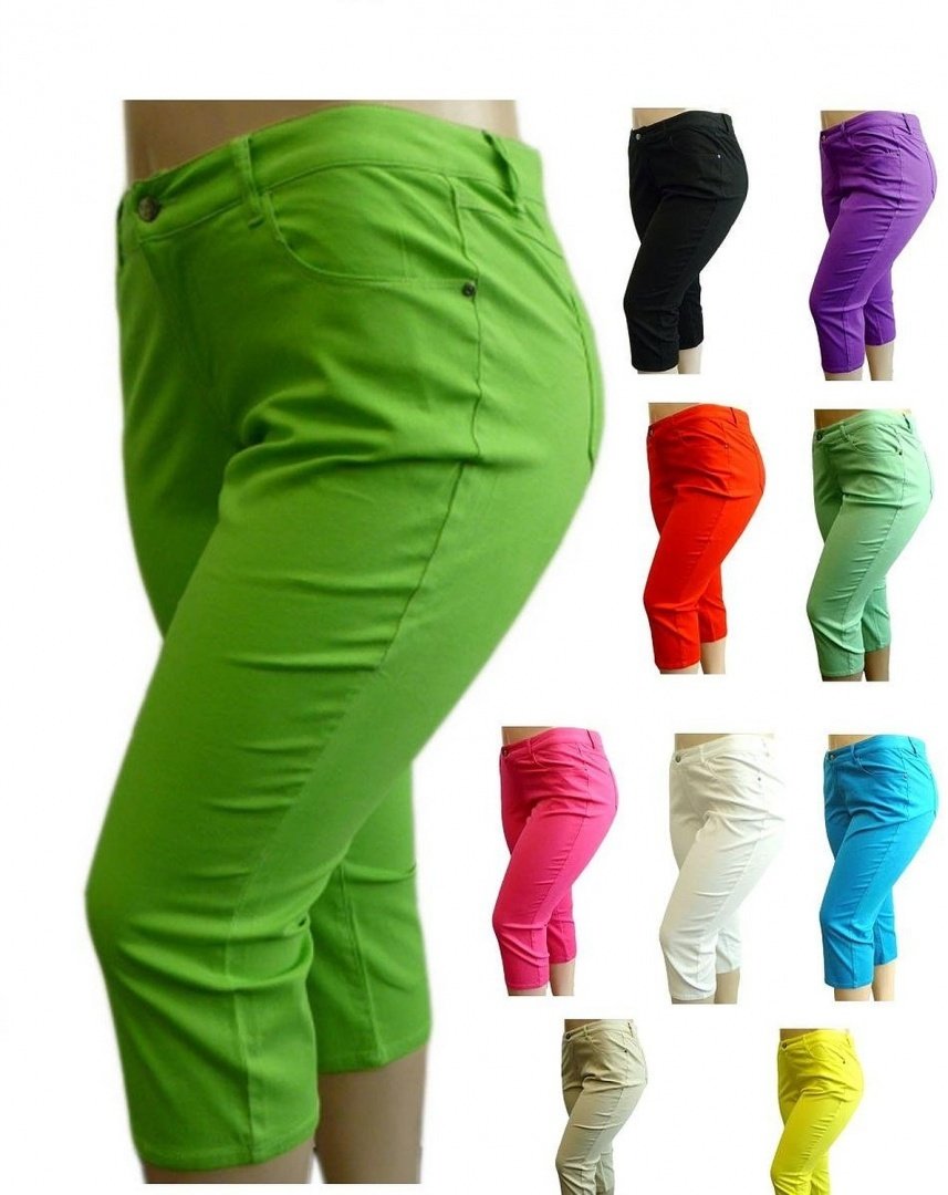 1826 Jeans Women's Plus Size Twill Cotton Stretch Capri Pants - Comfortable & Stylish Solid Color Casual Pants for Work, Travel & Everyday Wear