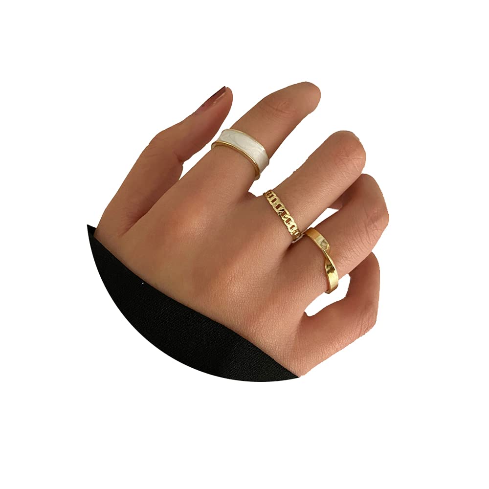 Gold Knuckle Rings Set for Women & Teen Girls | Snake Chain Stackable Rings | Boho Vintage Fashion Jewelry | Size 4-10 Bulk Pack | Perfect for Layering, Daily Wear & Gift Giving