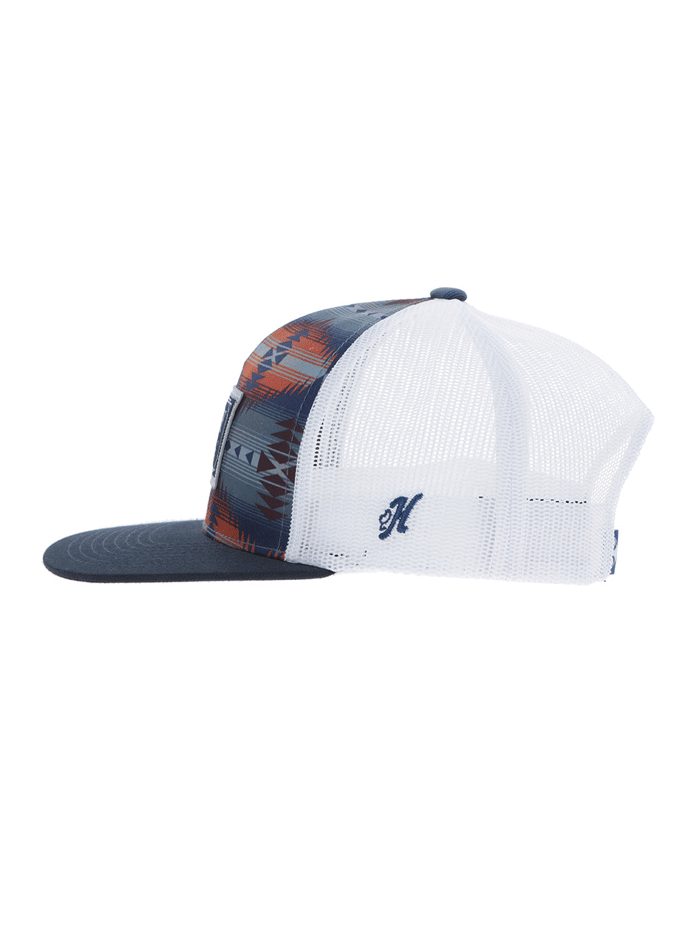 Hooey 2502T Aztec Rectangle Patch Trucker Hat - Navy Blue Adjustable Snapback Cap for Men & Women | Perfect for Outdoor Activities, Country Music Festivals, and Casual Wear