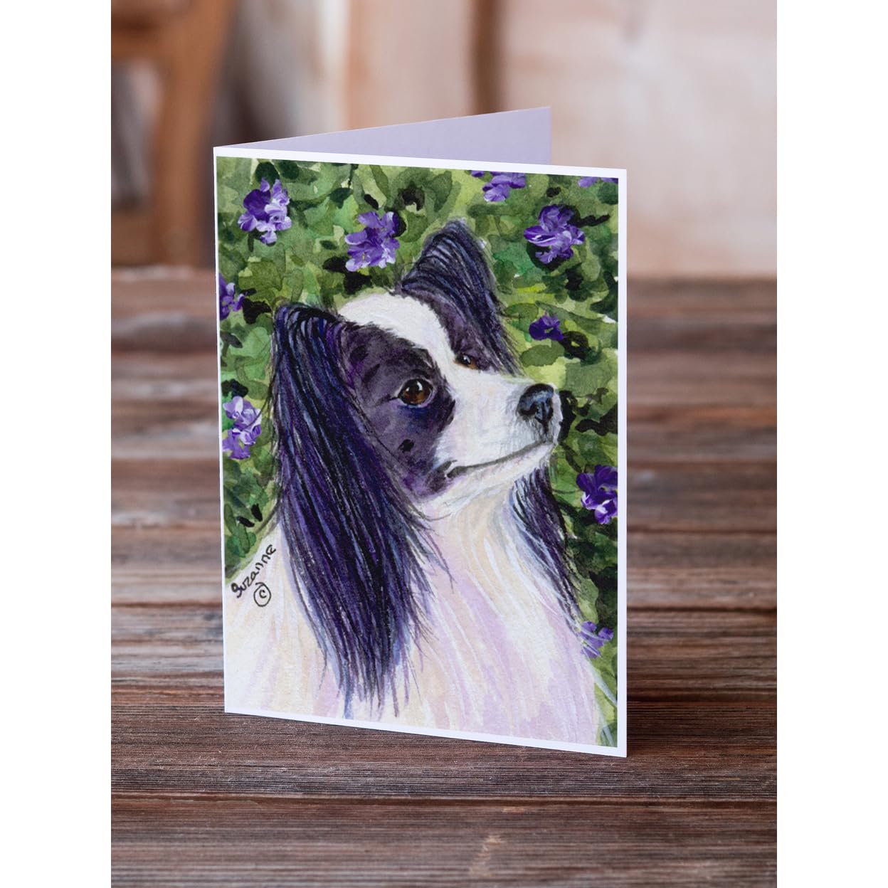 Caroline's Treasures SS8896GCA7P Papillon Blank Greeting Cards Set - 8 Whimsical A7 Size (5x7) Note Cards with Envelopes | Perfect for Birthday Wishes, Thank You Notes & Special Occasions
