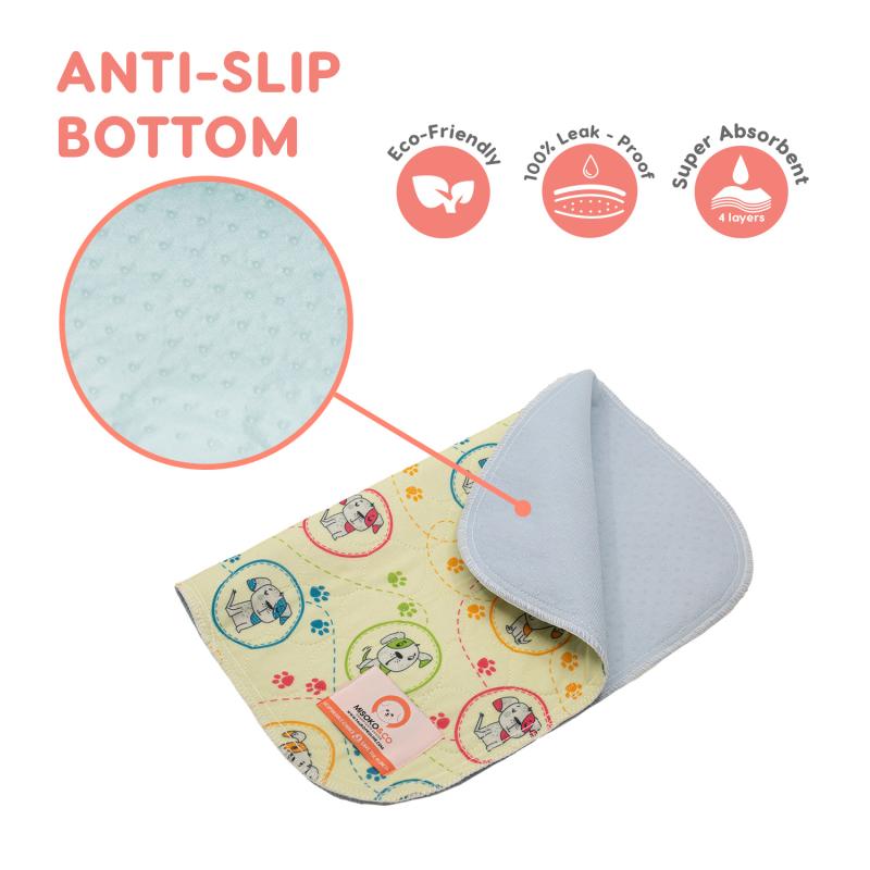 Misoko Washable & Reusable Dog Pee Pads for Puppies & Adult Dogs - Super Absorbent Training Pads for Indoor/Outdoor Use, Crate & Housebreaking Training