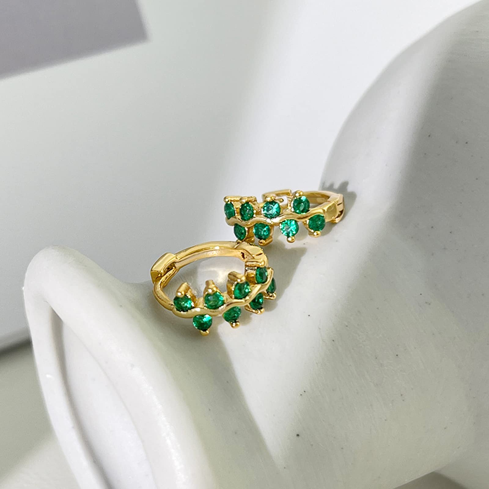 STAN Exquisite Colorful Cubic Zirconia Hoop Earrings for Women - Trendy Fashion Jewelry Gift for Her - Perfect for Parties, Weddings & Everyday Wear