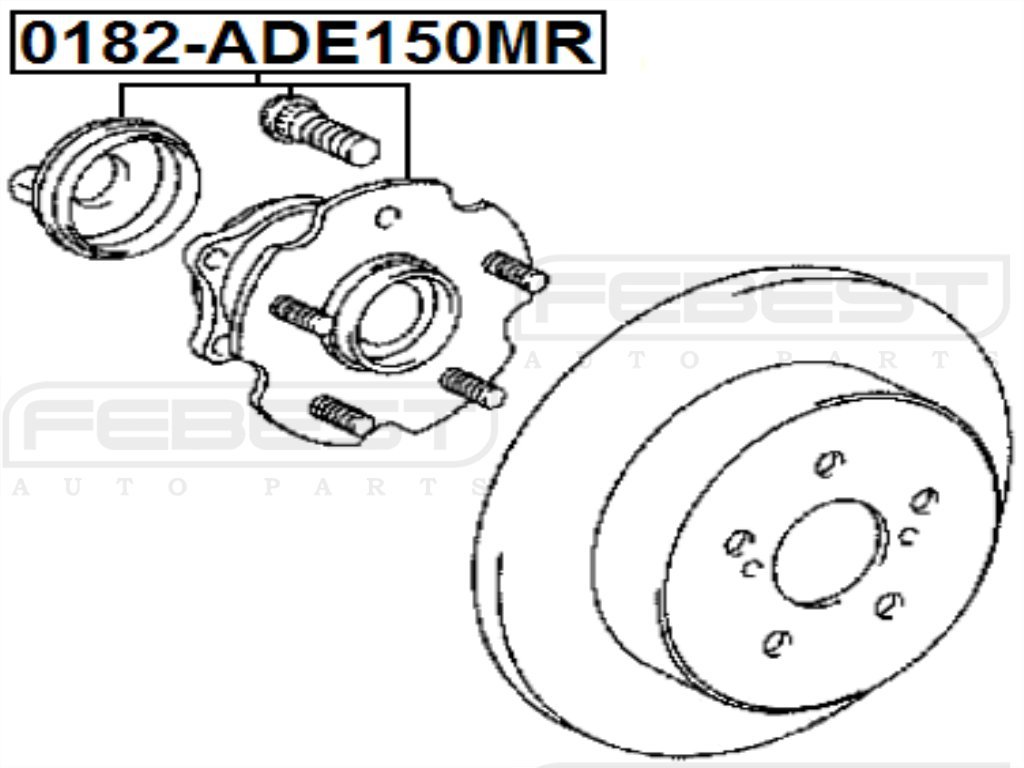 Febest 0182-ADE150MR Rear Wheel Hub Bearing Assembly - 42450-12100 Replacement - 1 Year Warranty - Perfect for Toyota, Honda, Nissan Sedans & SUVs