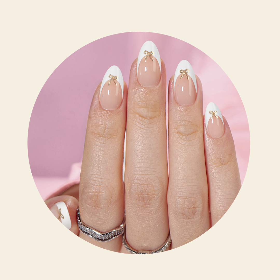 Mitty Bow Press on Nails - Elegant Artificial Nails with Bow Design for Women | Perfect for Parties, Weddings & Special Occasions