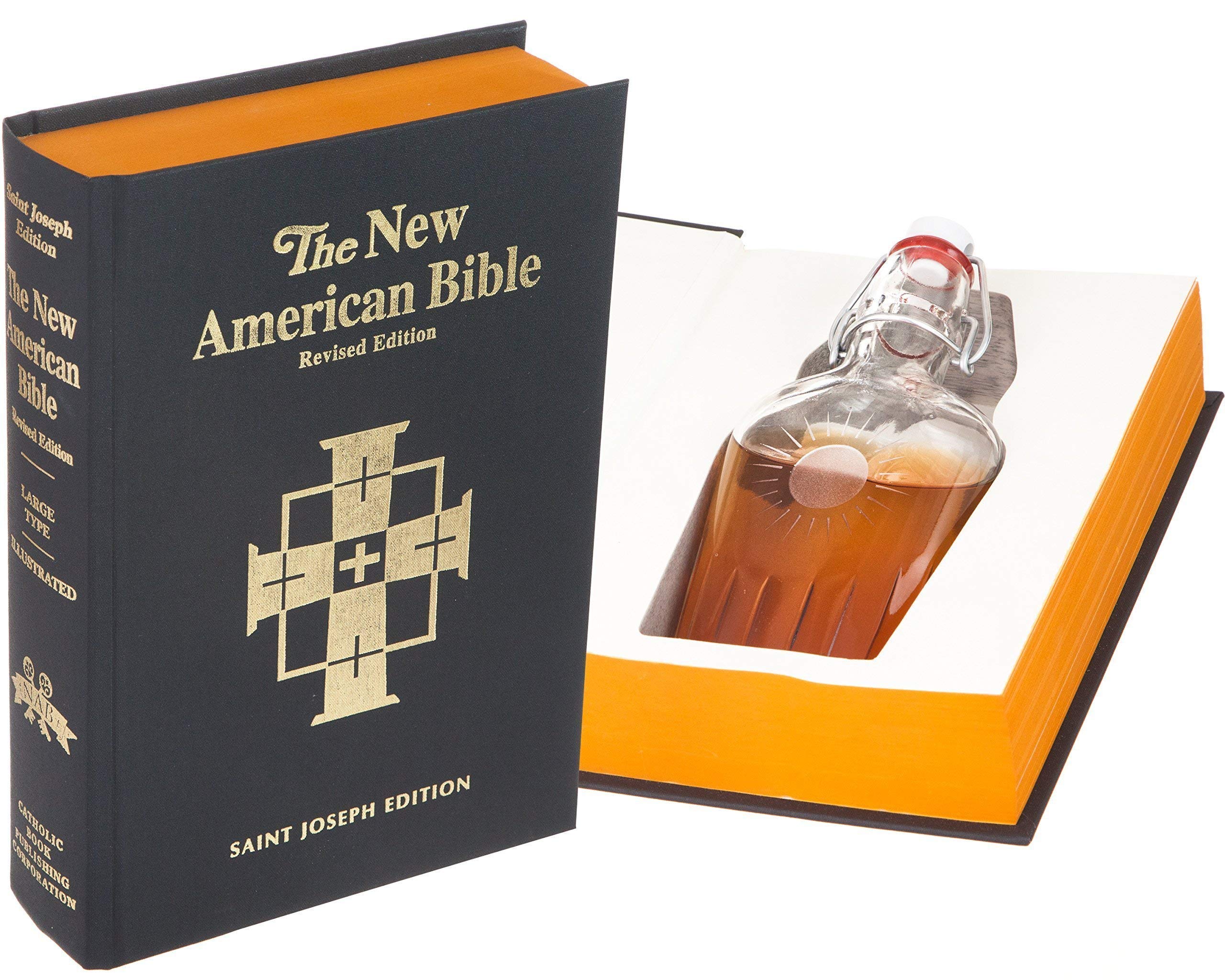 Flask Hollow Book - The New American Bible with Magnetic Closure | Secret Storage for Liquids | Perfect for Travel, Gifts & Home Decor