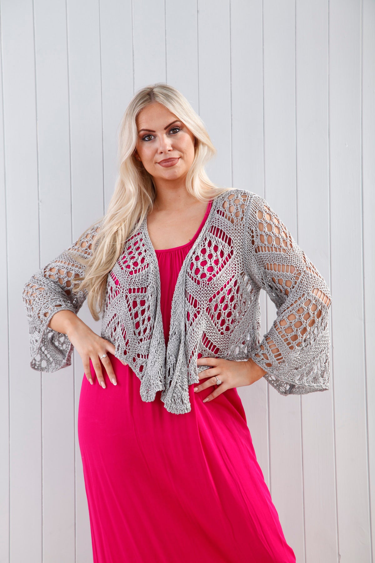 Orlena Women's Grey Cardigan Sweater - Soft Knit Open Front Long Sleeve Wrap Cardigan for Casual Wear & Office Outfits
