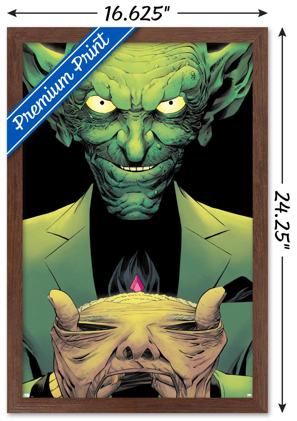 Marvel Comics Green Goblin & Miles Morales Spider-Man #14 Framed Wall Poster 22.4x14.7 Inches - Premium Mahogany Frame for Home Theater, Game Room & Superhero Bedroom Decor
