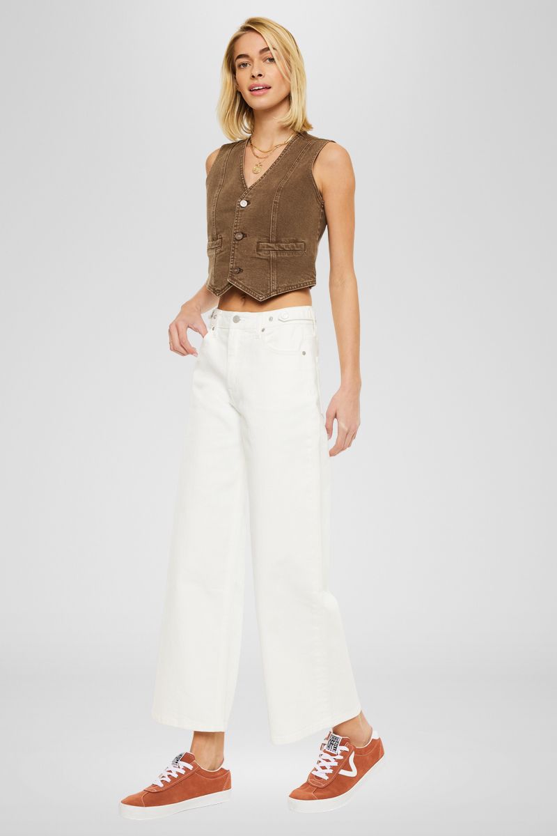 Calla Ultra High Rise Cropped Wide Leg Jeans for Women - Trendy High Waisted Flare Pants for Casual & Office Wear