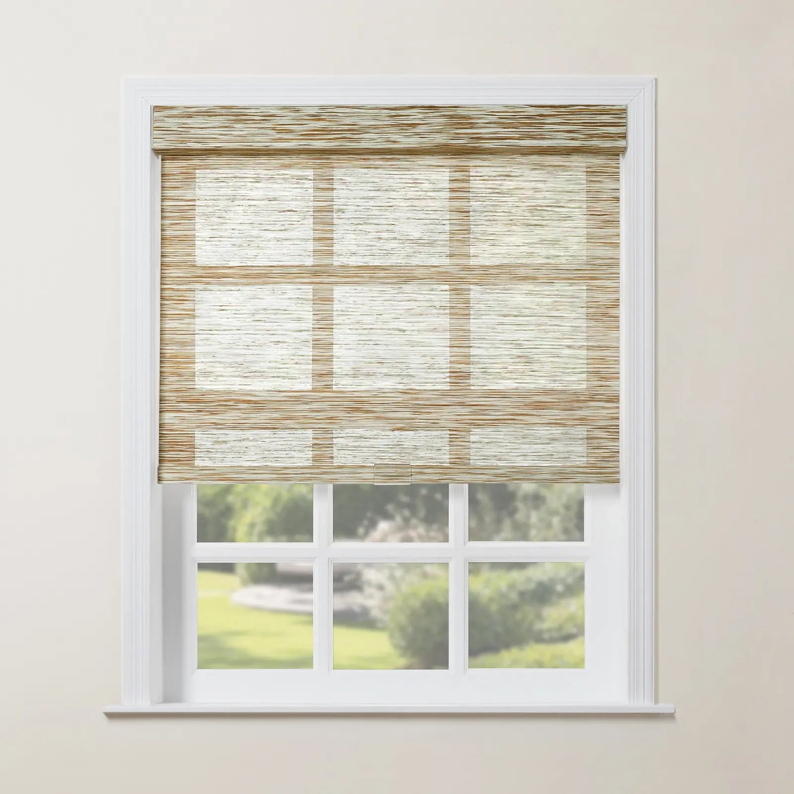 Rae Natural Jute Woven Wood Roller Shades Cordless - Eco-Friendly Window Coverings for Living Room, Bedroom & Home Decor