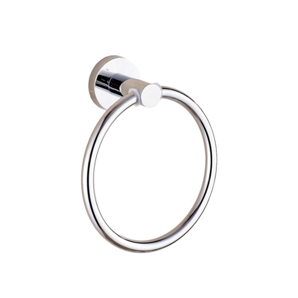 Stainless Steel Towel Ring for Bathroom - No Drill Wall Mount - Modern Cabinet Hardware for Hand Towels
