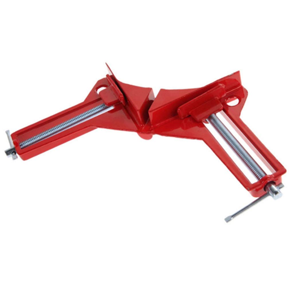 Sevenfly 90 Degree Right Angle Clamp - Heavy Duty Corner Clamp for Woodworking, Picture Frames, Glass & DIY Projects (Red) - Perfect for Cabinet Making, Furniture Assembly & Crafting