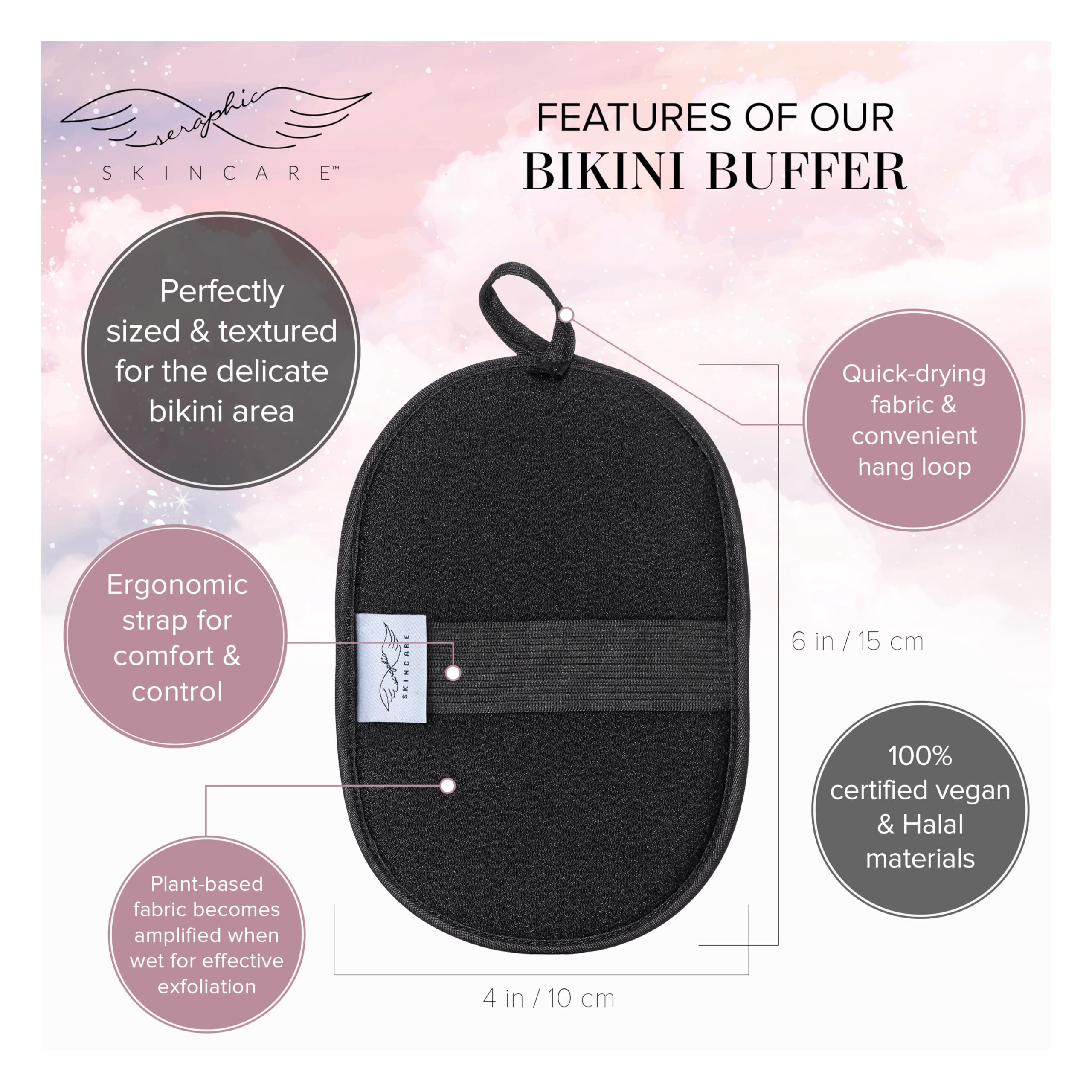 Premium Exfoliating Mitt for Body (2pc) & Bikini Buffer – Effective Body Scrub for Self-Tan Removal, Keratosis Pilaris, Ingrown Hair & Razor Bumps Treatment – Ideal for Pre-Tanning, Post-Waxing & Daily Skincare Routine