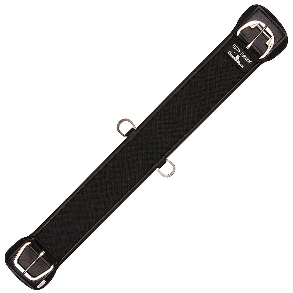 32 Inch Black Classic Equine Feather Flex Straight Cinch Girth for Horses - Perfect for Trail Riding, Dressage & Western Saddles