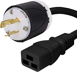 15Ft Nema L6-20P to Nema L6-20R Power Cord - 20A 250V 12AWG Heavy Duty Extension Cable - Black - Perfect for Industrial Equipment, Data Centers & High-Power Appliances