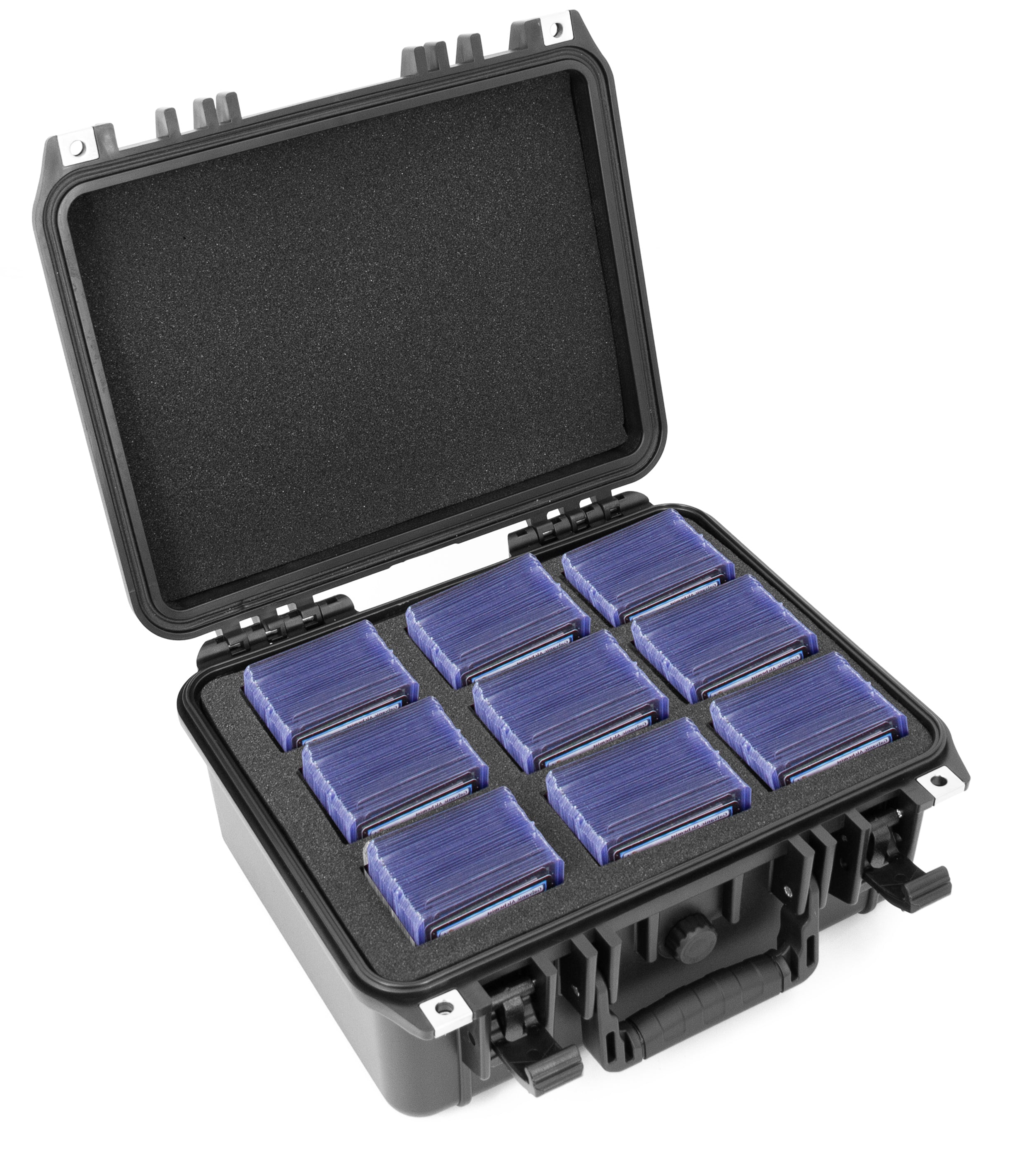 CASEMATIX One Touch Card Holder Case - Premium Trading Card Storage with Custom Foam for 315 Top Loaders or 65 Magnetic Holders - Perfect for Sports Cards Collection and Display