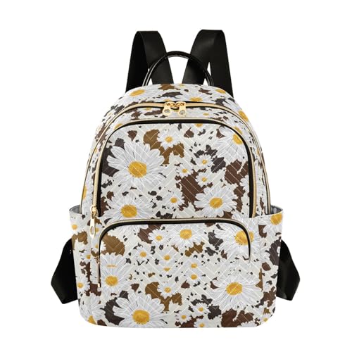 Daisy Cowhide Brown Pattern