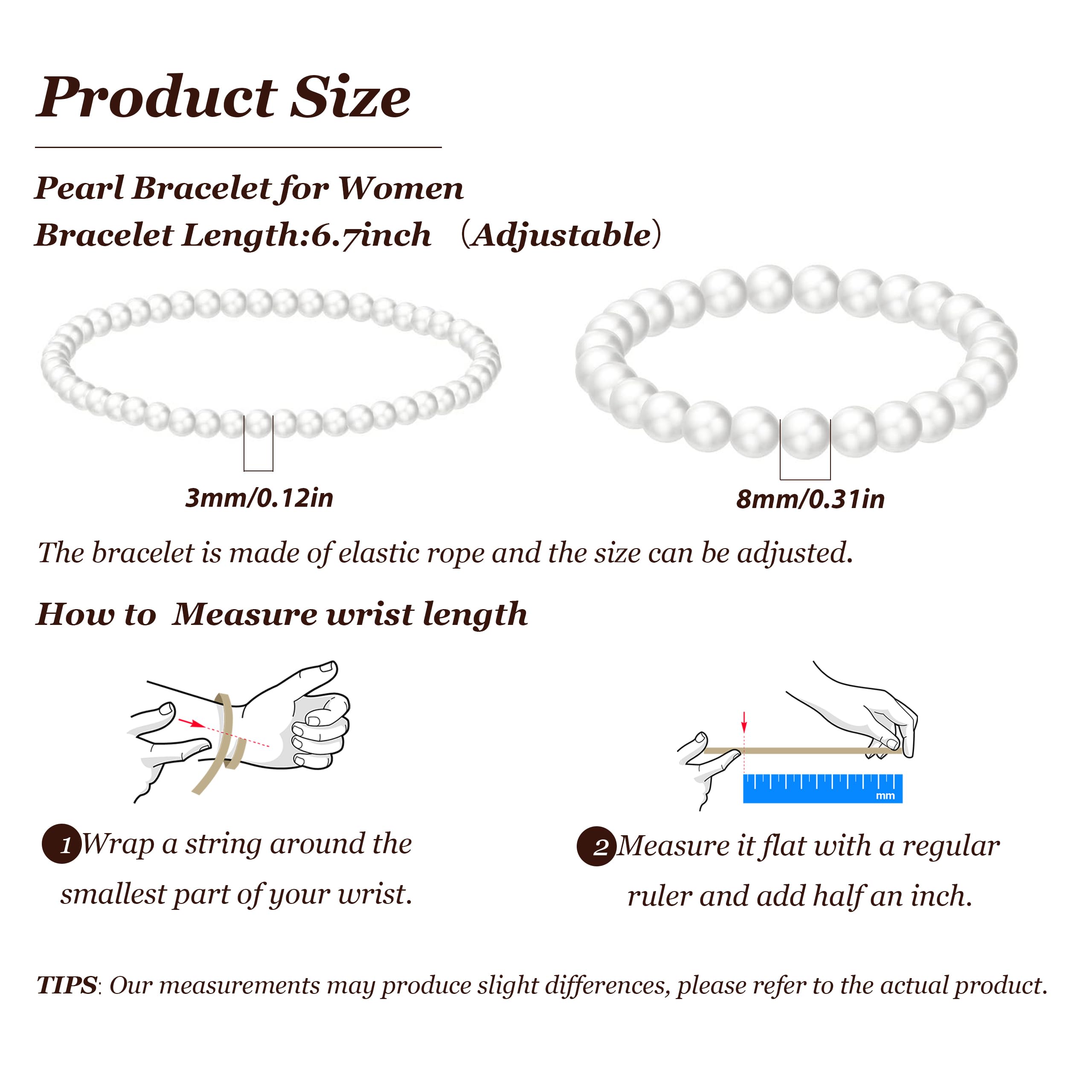 Elegant Baroque Pearl Bracelet for Women - Dainty White Pearl Wrist Jewelry, Perfect for Bridesmaids, Bridal Wedding Gifts & Everyday Fashion Accessories | Great for Special Occasions, Date Nights and Office Wear