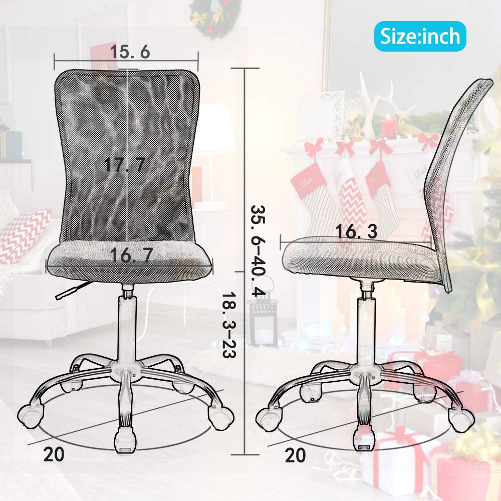 Ergonomic Mesh Office Chair with Adjustable Lumbar Support - Breathable Back Support Computer Desk Chair, Height-Adjustable Swivel Rolling Task Chair for Women & Men - Perfect for Home Office, Gaming & Workspaces (Blue)