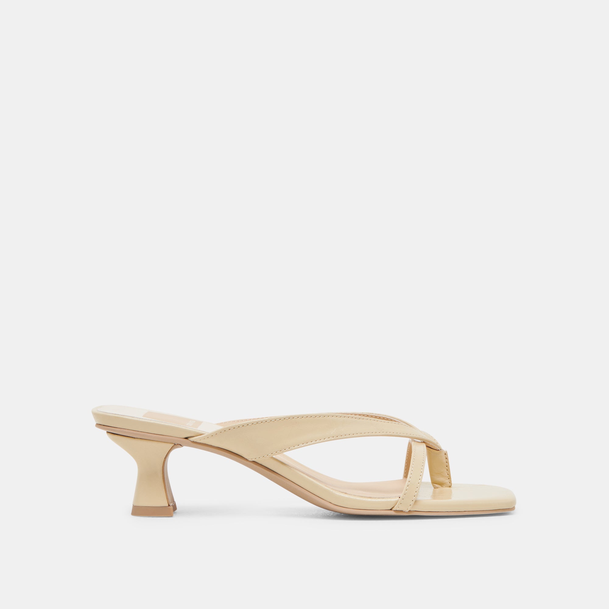 BREVEL Women's Wide Heels - Light Yellow Leather Pumps for Comfort & Style | Perfect for Office, Parties & Weddings