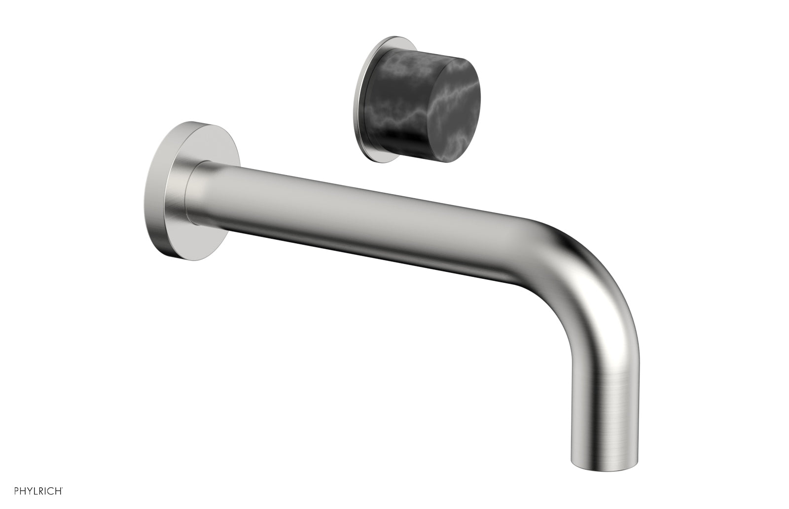 Premium Single Handle Wall Mount Lavatory Faucet - Black Marble Handle (Model 230-17) for Bathroom Sink & Powder Room Upgrade