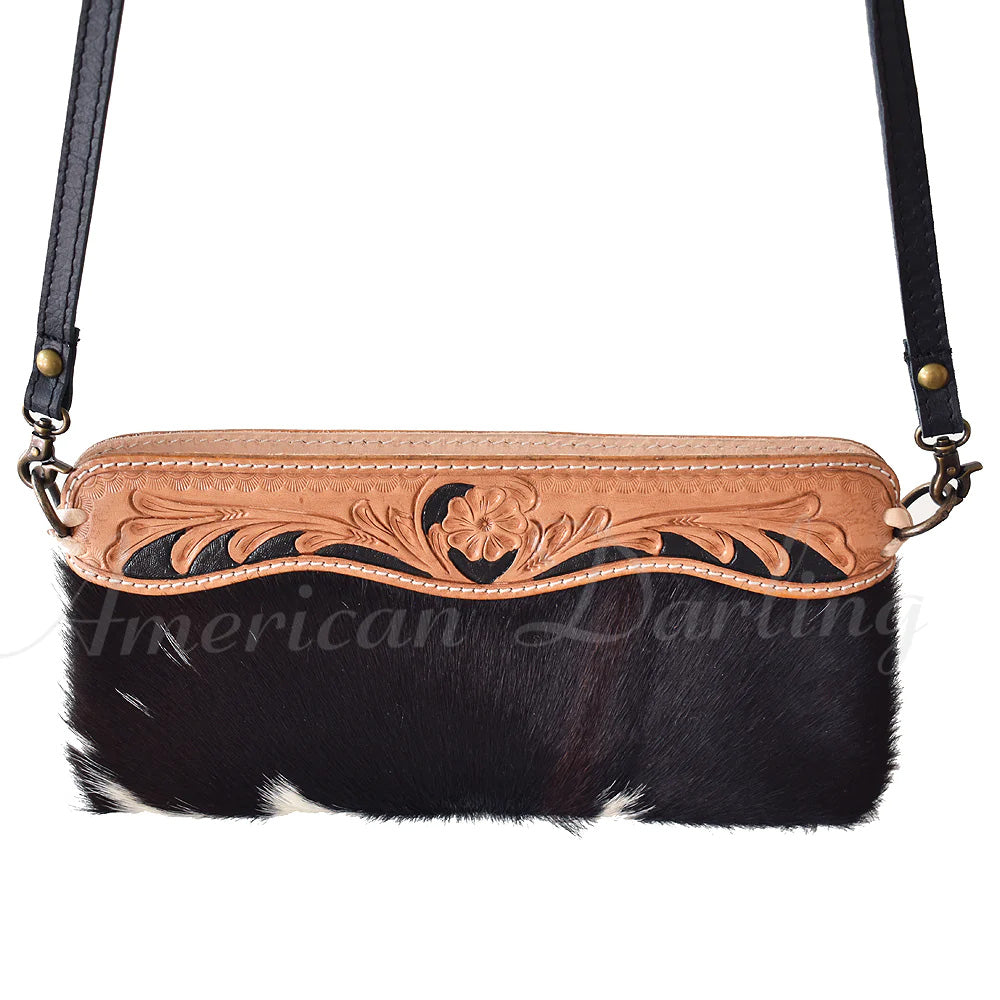 American Darling Black and White Faux Leather Mini Crossbody Bag for Women - Perfect for Casual Outings, Date Nights & Travel Accessories