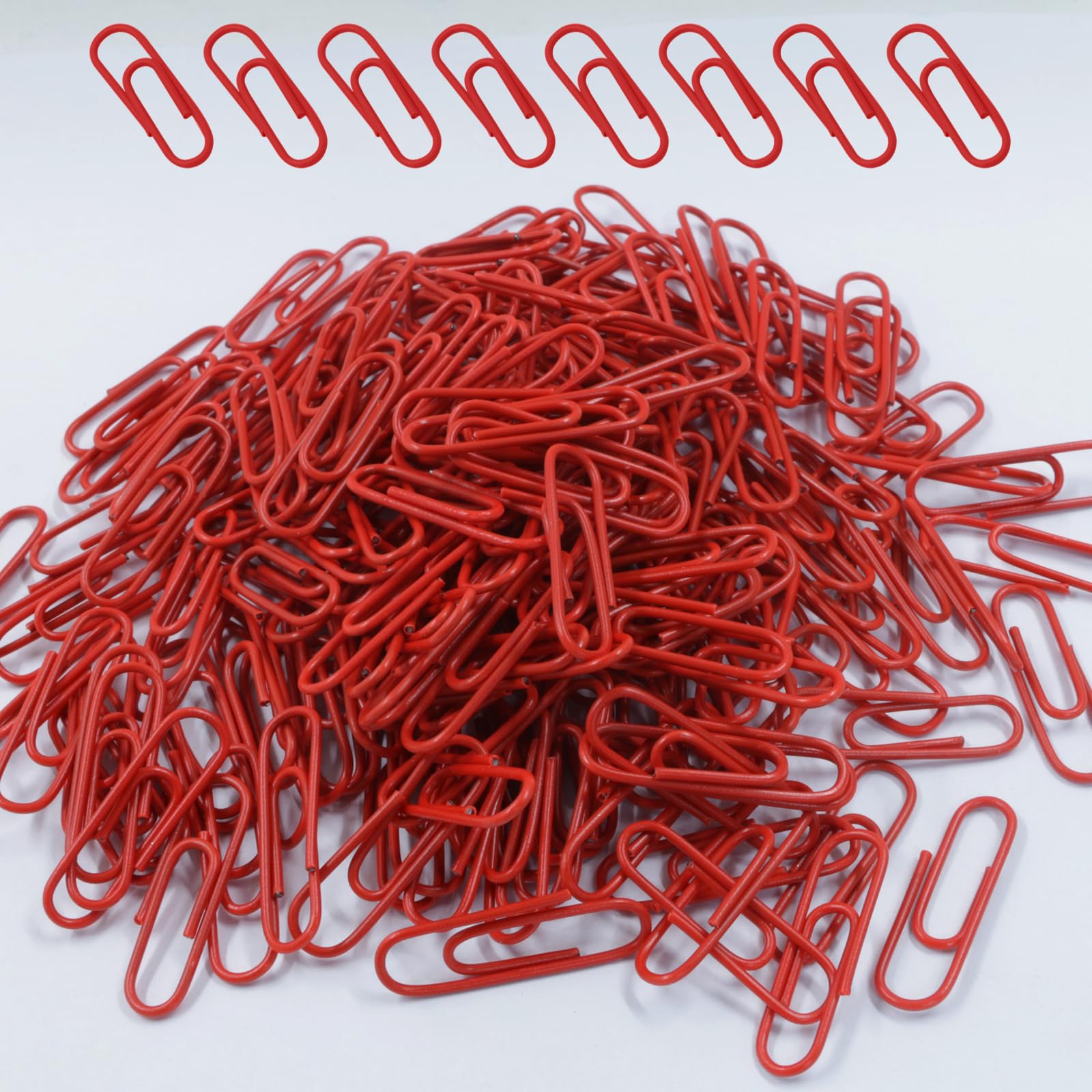 200 Pack Red Vinyl Coated Paper Clips - 1.1 Inch (28mm) Small Decorative Metal Paper Clamps for Office, School, Home & Crafting - Bulk Office Supplies for Organizing Documents, Notes & DIY Projects
