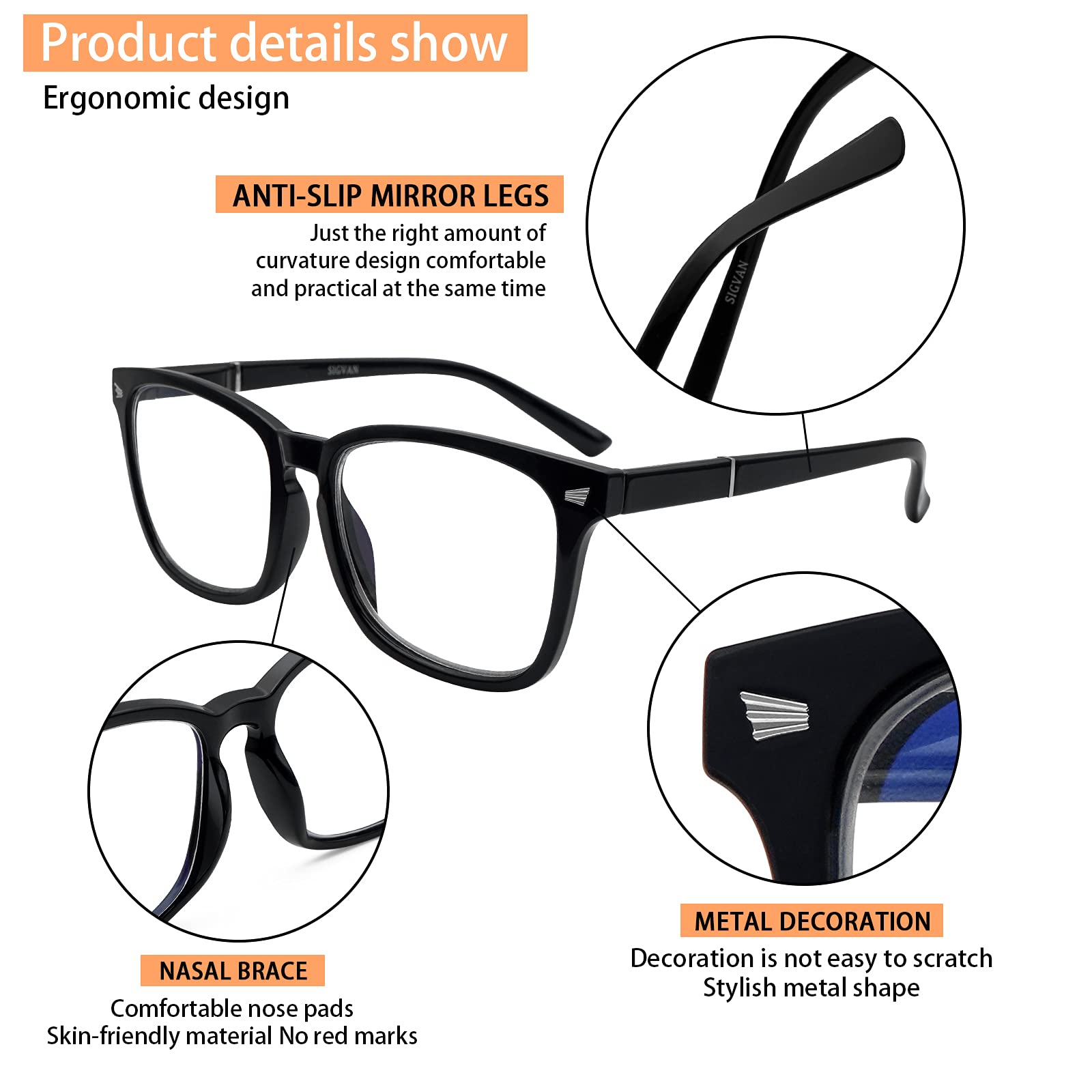5 Pack Blue Light Blocking Reading Glasses - Anti UV Square Computer Glasses for Women & Men | Fashionable Nerd Eyeglasses (5C A, 0) | Perfect for Office Work, Gaming & Screen Time Protection