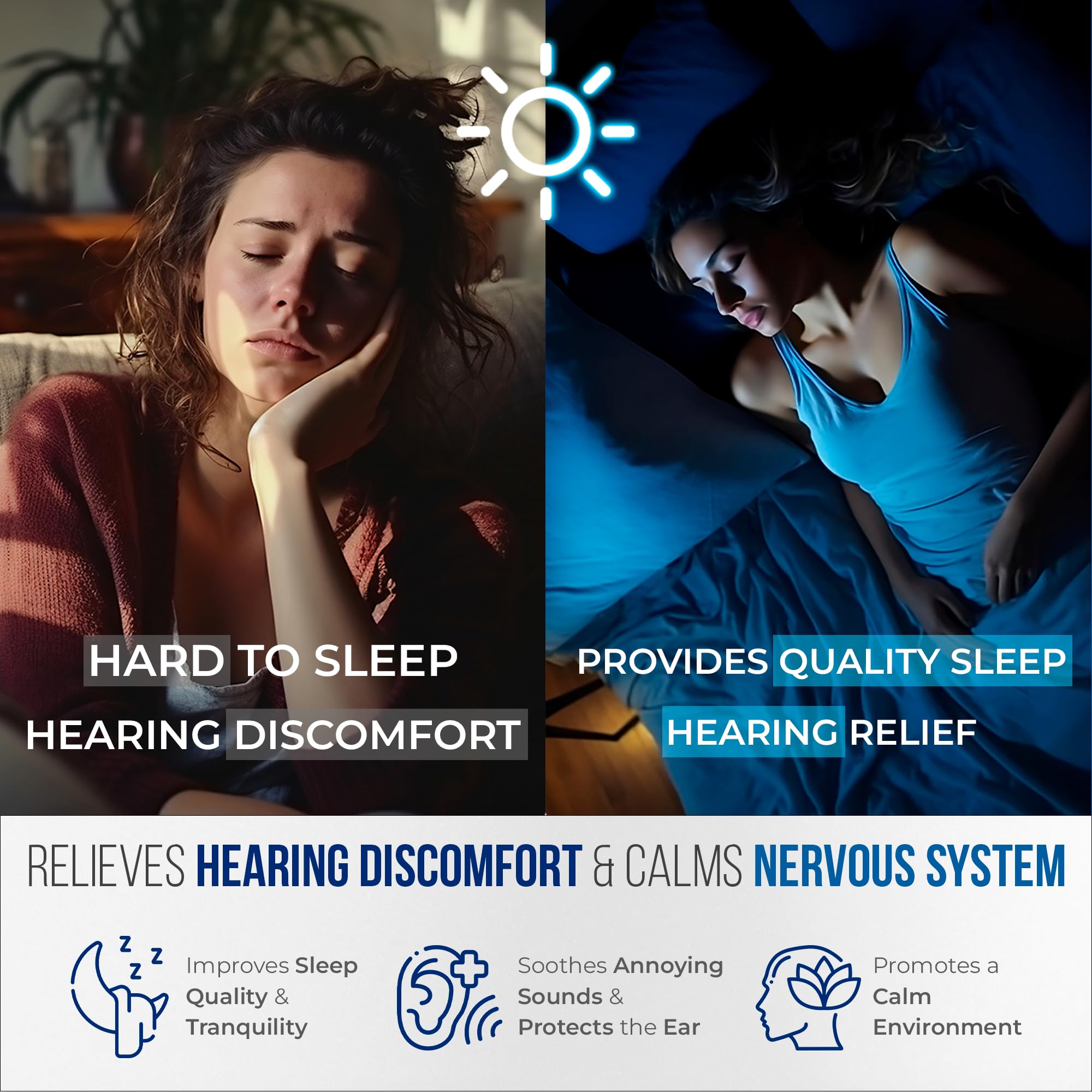 Audio Calm - Natural Tinnitus Relief Supplement for Ear Ringing, Buzzing & Clicking | 60 Capsules | Supports Hearing Health & Stress Relief | Perfect for Office Workers & Nighttime Use