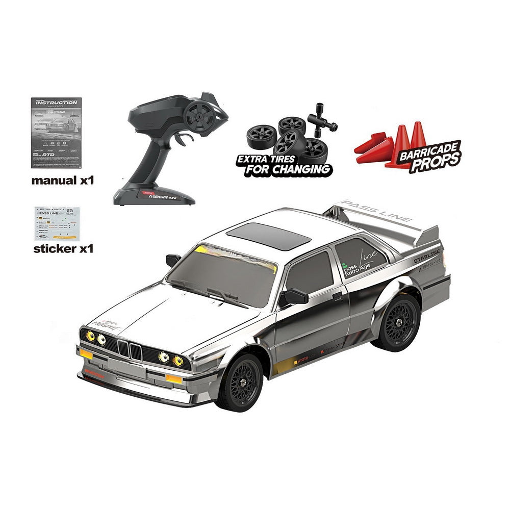 KAMTOM DC162A 1/16 Scale 4WD High-Speed Drift RC Car - 50km/h, ESP Gyro System, LED Headlights - Perfect for Indoor/Outdoor Racing, Drift Practice & RC Hobby Enthusiasts