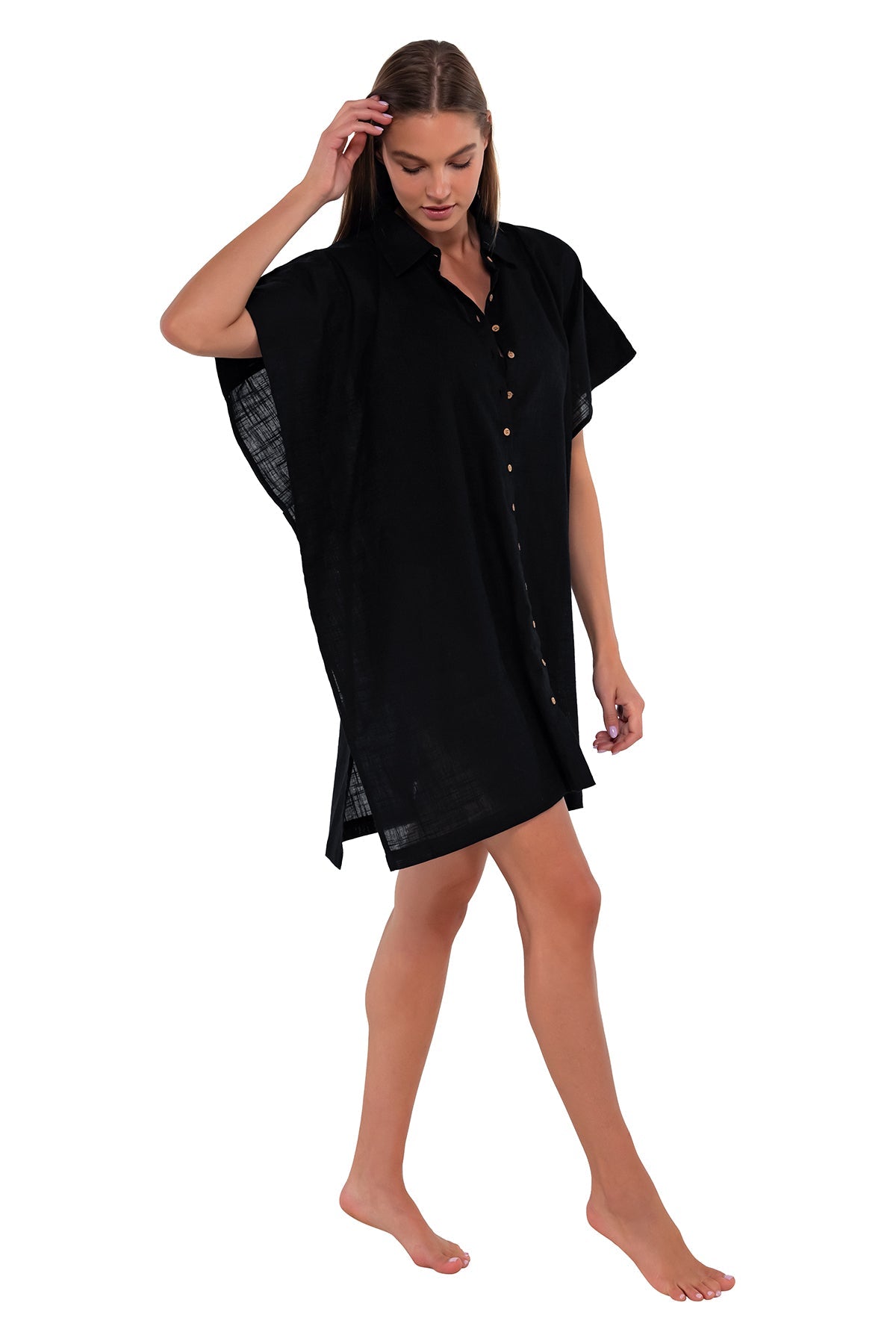 Stylish Black Tunic Top for Women | Casual & Beach Wear | Perfect for Sunset Shore Outings & Summer Vacations