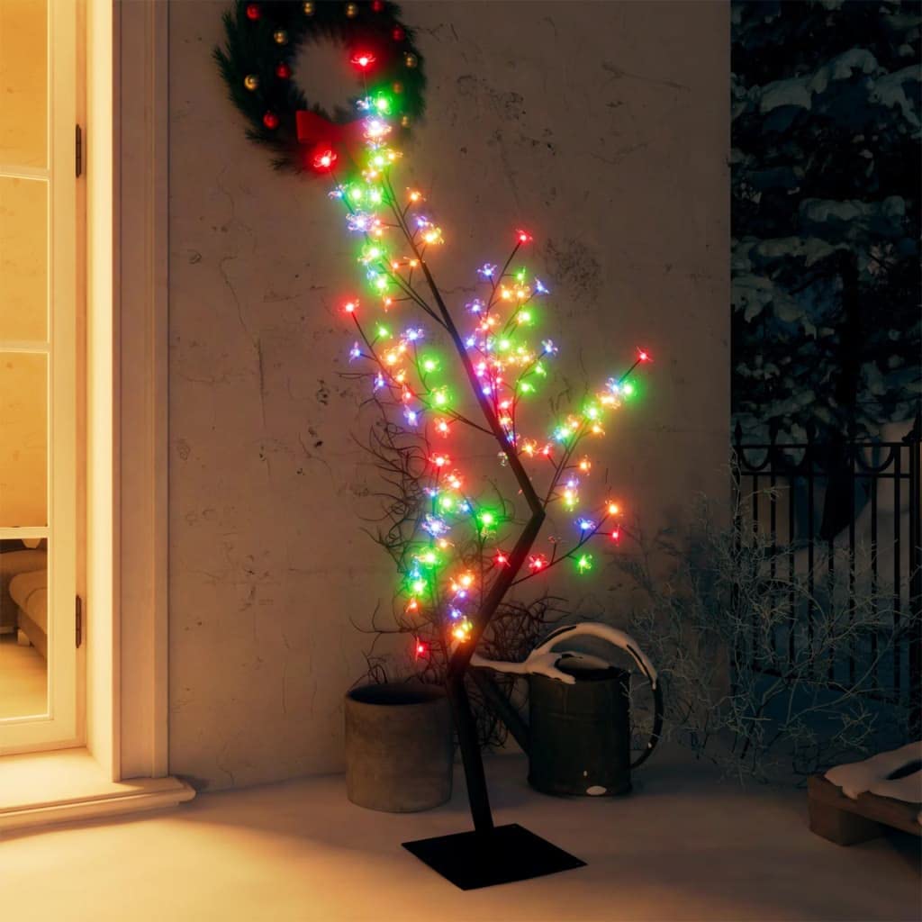 128 LED Cherry Blossom Christmas String Lights - Colorful Outdoor Christmas Tree Lights for Valentine's Day, Wedding, Party, Garden & Wall Decor (47.2