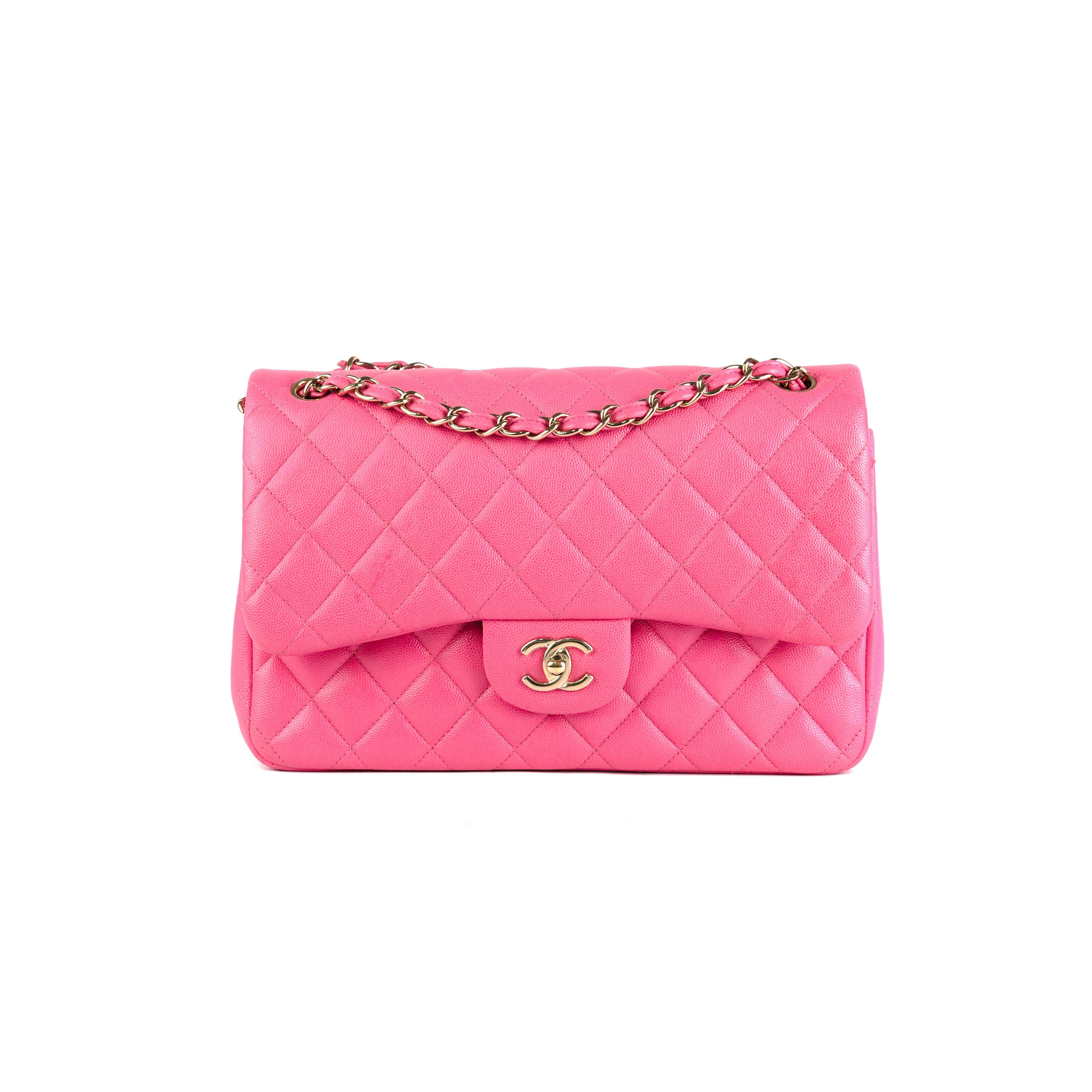 Chanel Jumbo Classic Flap Bag in Pink Caviar Leather - Luxury Designer Handbag for Women, Perfect for Parties, Dating & Everyday Elegance