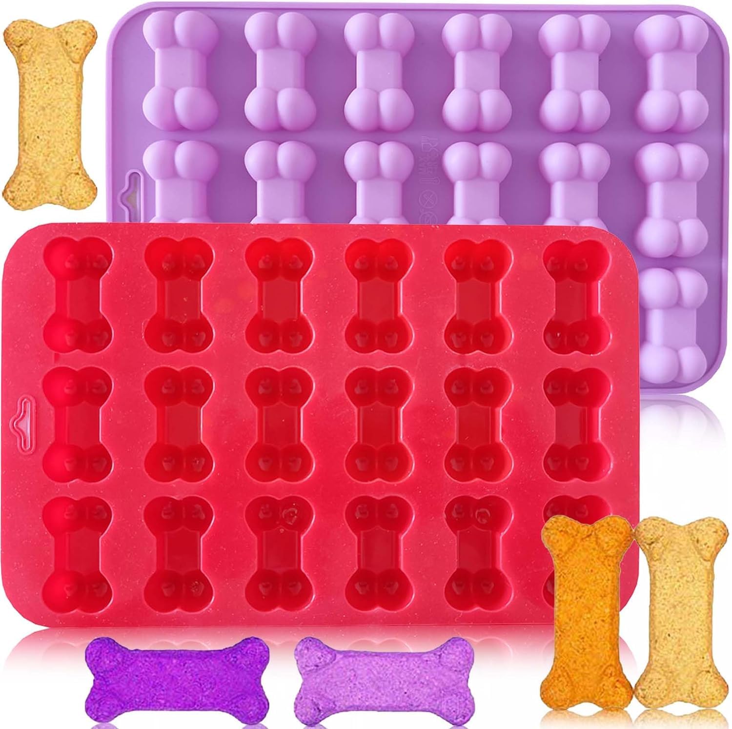 Premium Non-Stick Food Grade Silicone Dog Bone Mold - Perfect for Homemade Dog Treats, Frozen Yogurt, Jelly, Chocolate & Ice Cubes | Ideal for Baking Healthy Dog Biscuits & DIY Pet Snacks