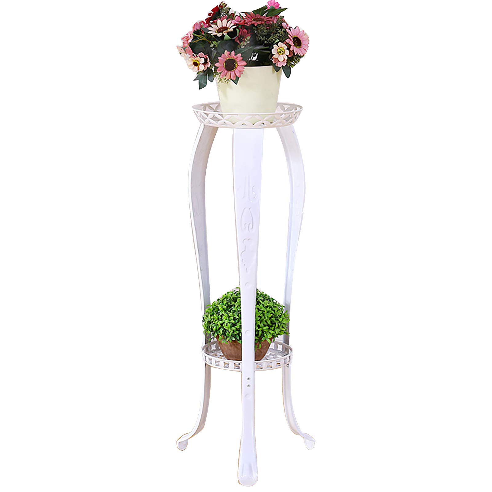 2-Tier Metal Plant Stand for Indoor & Outdoor Use - Decorative Iron Flower Pot Holder for Garden, Corner Display, Pots & Containers - Perfect for Home, Patio, and Balcony Decor