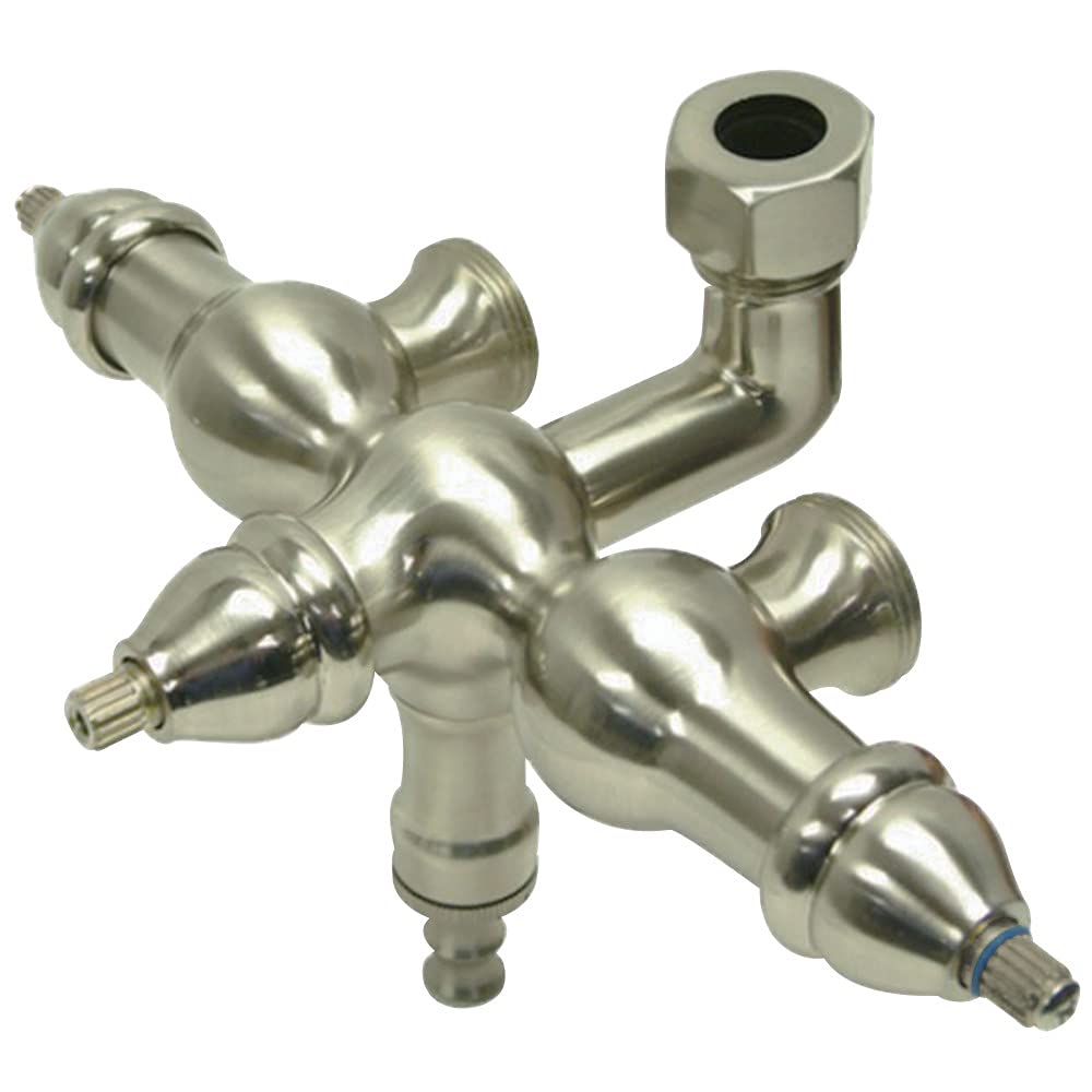 Kingston Brass ABT400-8 Vintage 10-Inch Tub Faucet in Brushed Nickel - Perfect for Bathroom Renovation & Classic Home Decor