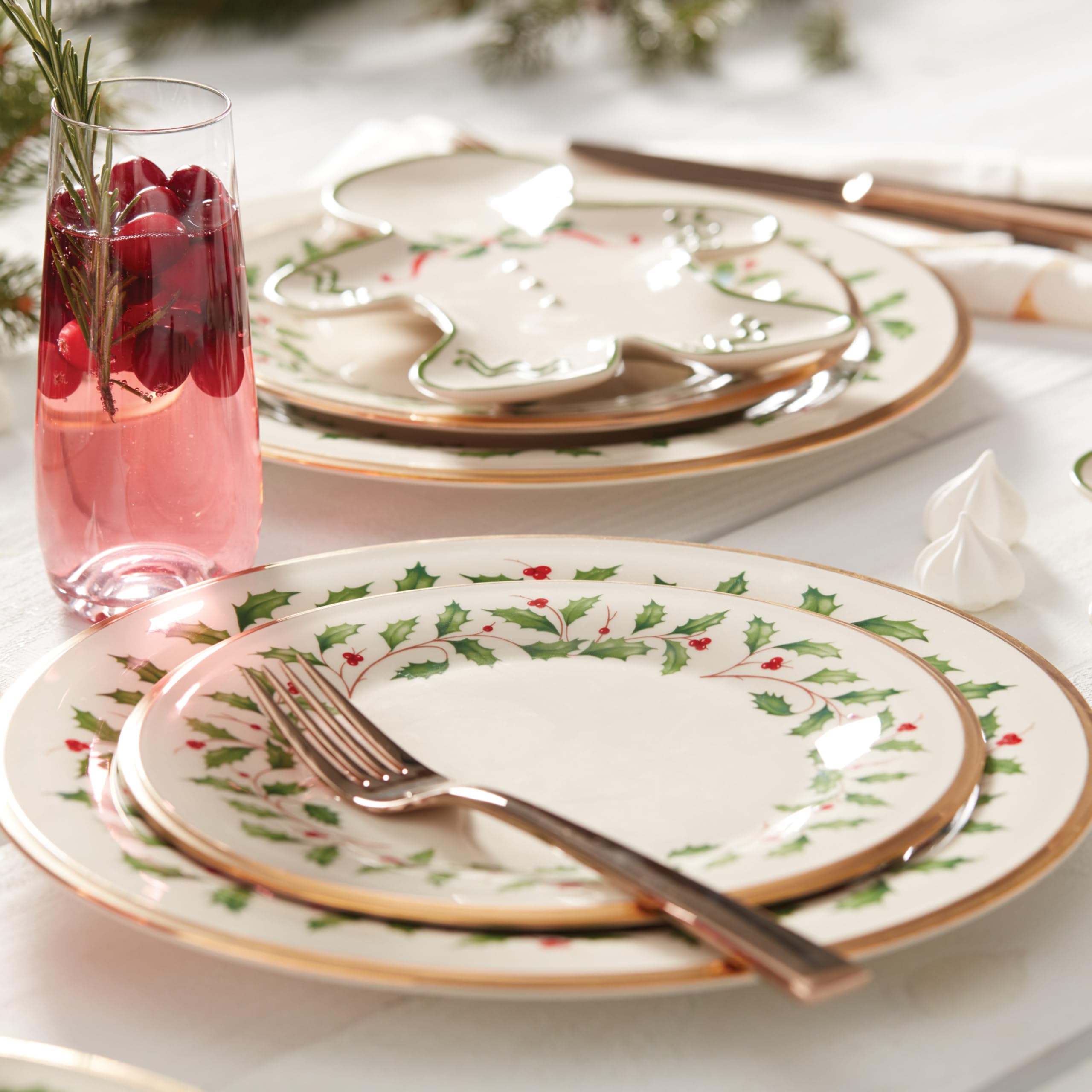 Lenox 146590600 Holiday 5-Piece Christmas Dinnerware Set - Festive Drinkware & Place Settings for Holiday Hosting & Entertaining - Perfect for Christmas Parties, Family Gatherings & Seasonal Celebrations