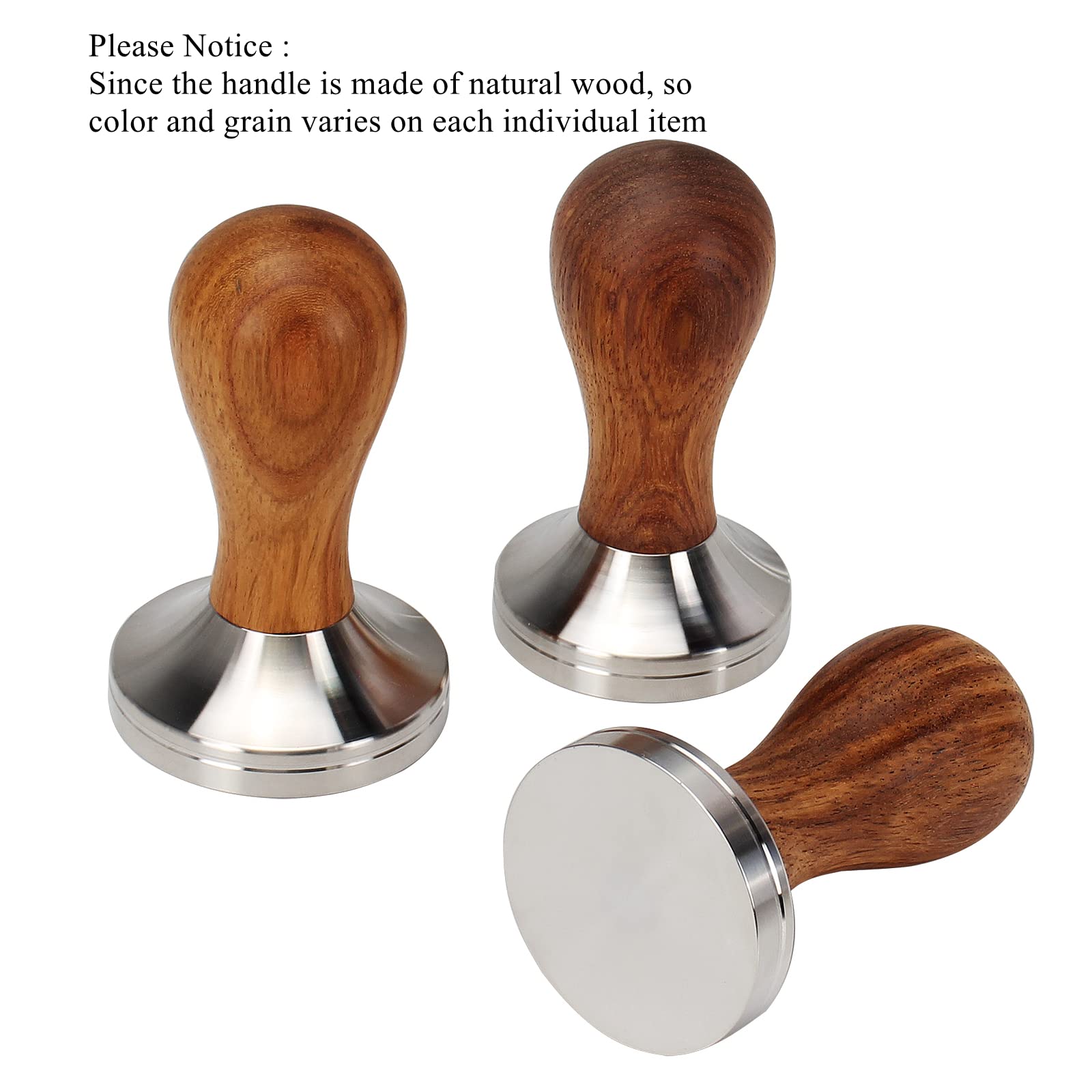 Premium 58mm Espresso Tamper - 304 Stainless Steel Flat Base & Ergonomic Wooden Handle for Perfect Coffee Extraction - Ideal for Baristas & Home Coffee Brewing