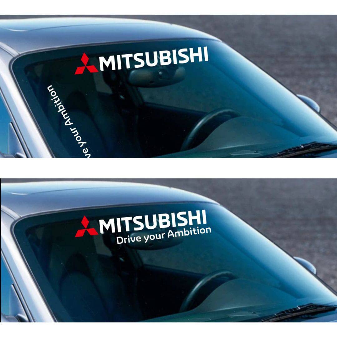 Custom EPP® Windshield & Bumper Decals for Mitsubishi - Drive Your Ambition Car Stickers | Perfect for Car Enthusiasts & Brand Promotion