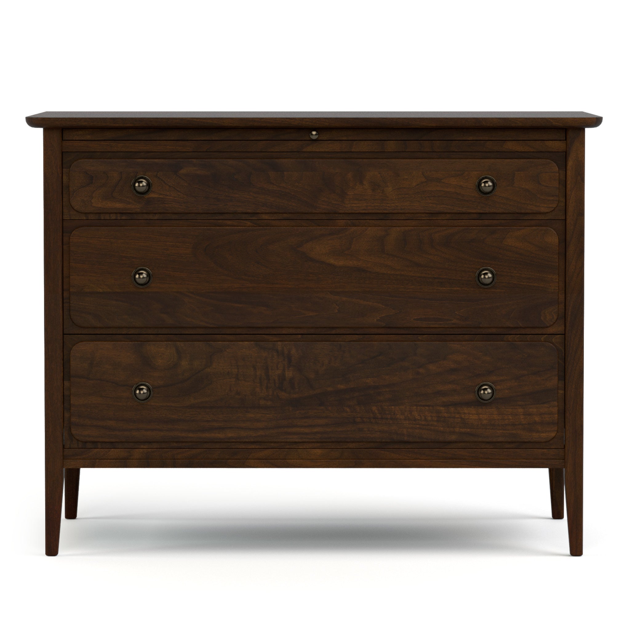 Hudson Valley Chest with Pullout Desk - Solid Wood Storage Cabinet with Hidden Writing Table for Bedroom, Office & Small Spaces